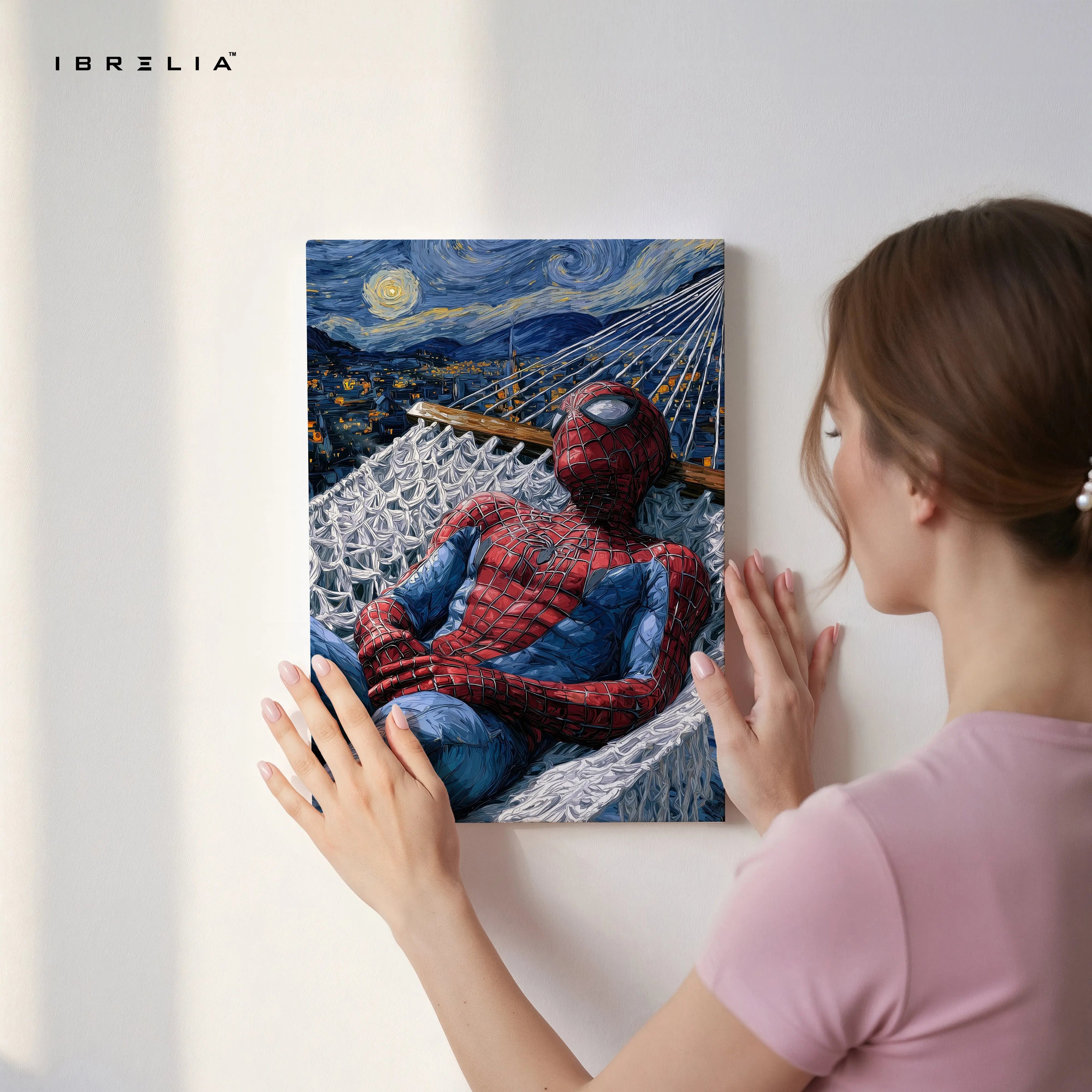 Spider-Man Starry Night Fusion Art – 4K Ultra Wrap Frame Wall Art in Pakistan | IBRELIA™ IBRELIA