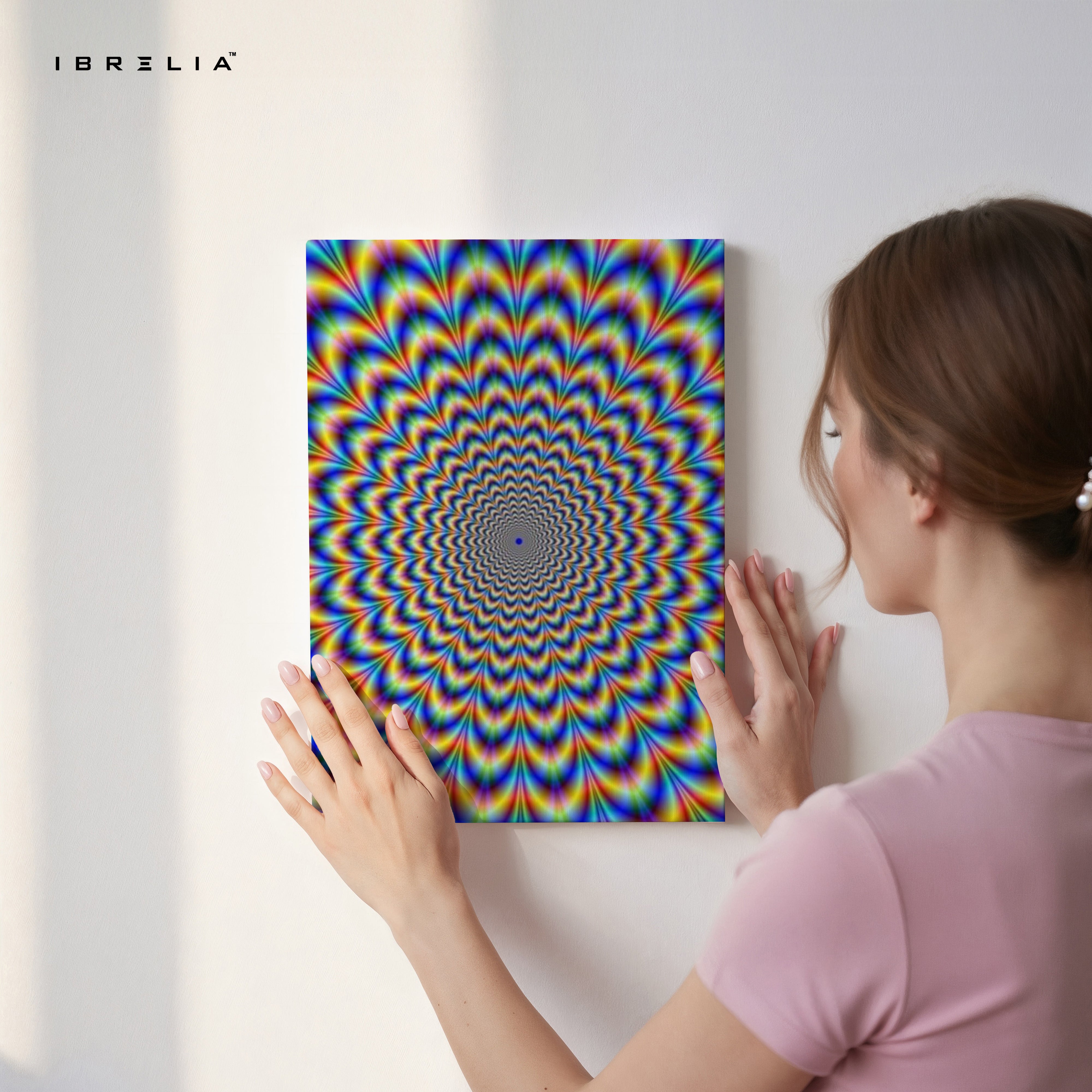 Psychedelic Rainbow Vortex – Optical Illusion 4K Ultra Wrap Frame Wall Art in Pakistan | IBRELIA™