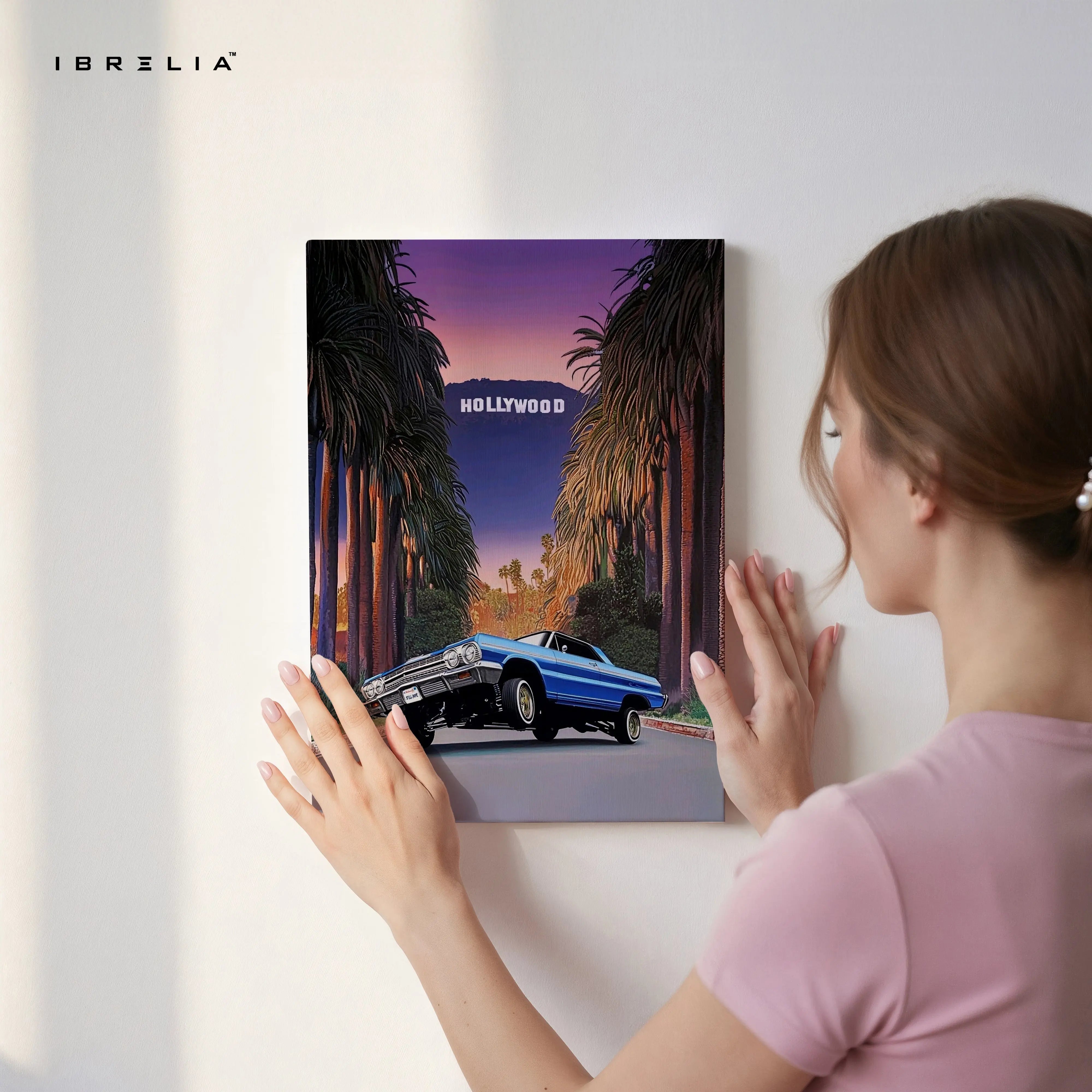 Hollywood Boulevard Lowrider – West Coast Classic Car Art | 4K Ultra Wrap Frame Wall Art in Pakistan | IBRELIA™ IBRELIA
