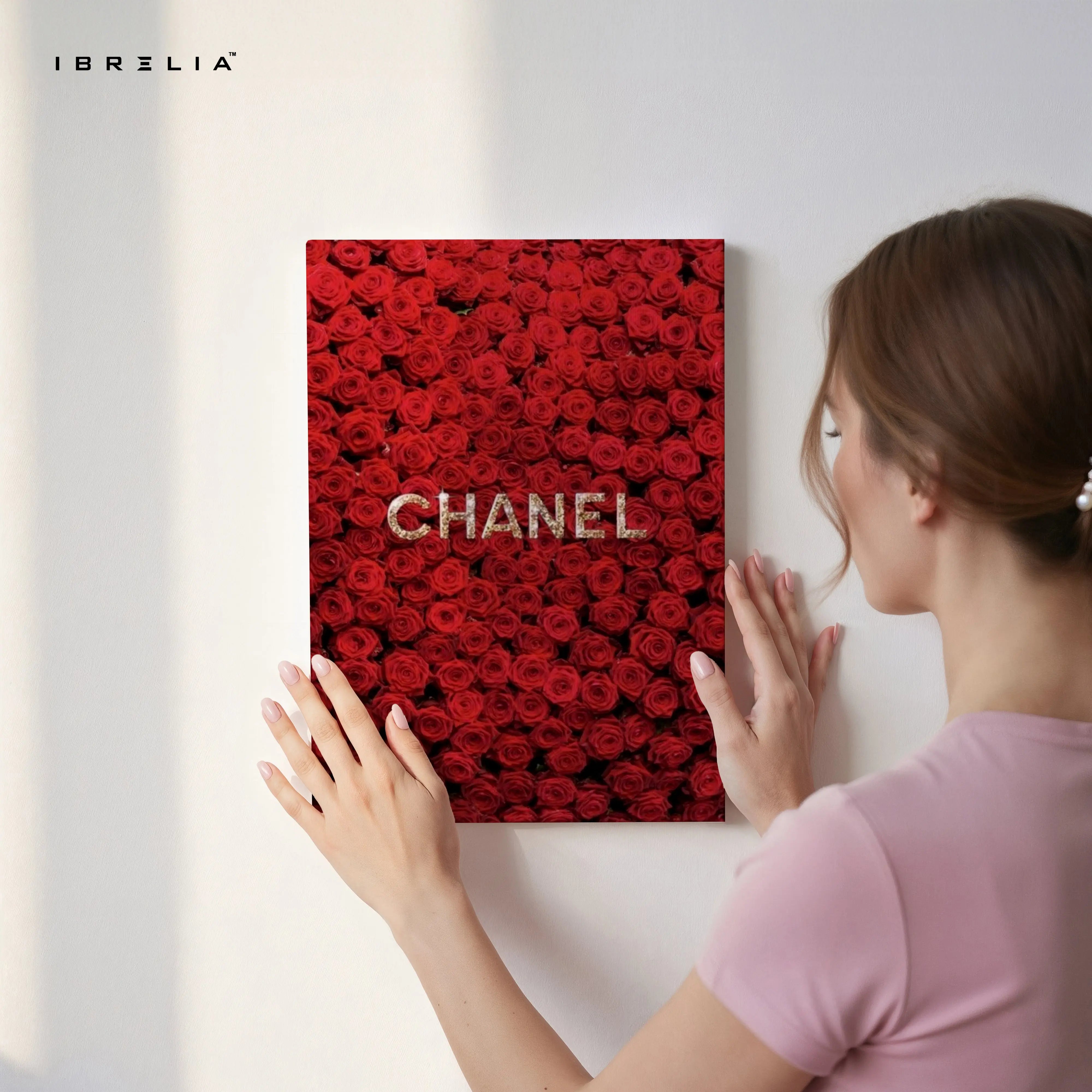 Red Rose Couture Pattern Art – Luxury Designer-Inspired Floral Wall Art | 4K Ultra Wrap Frame Wall Art in Pakistan | IBRELIA™ IBRELIA