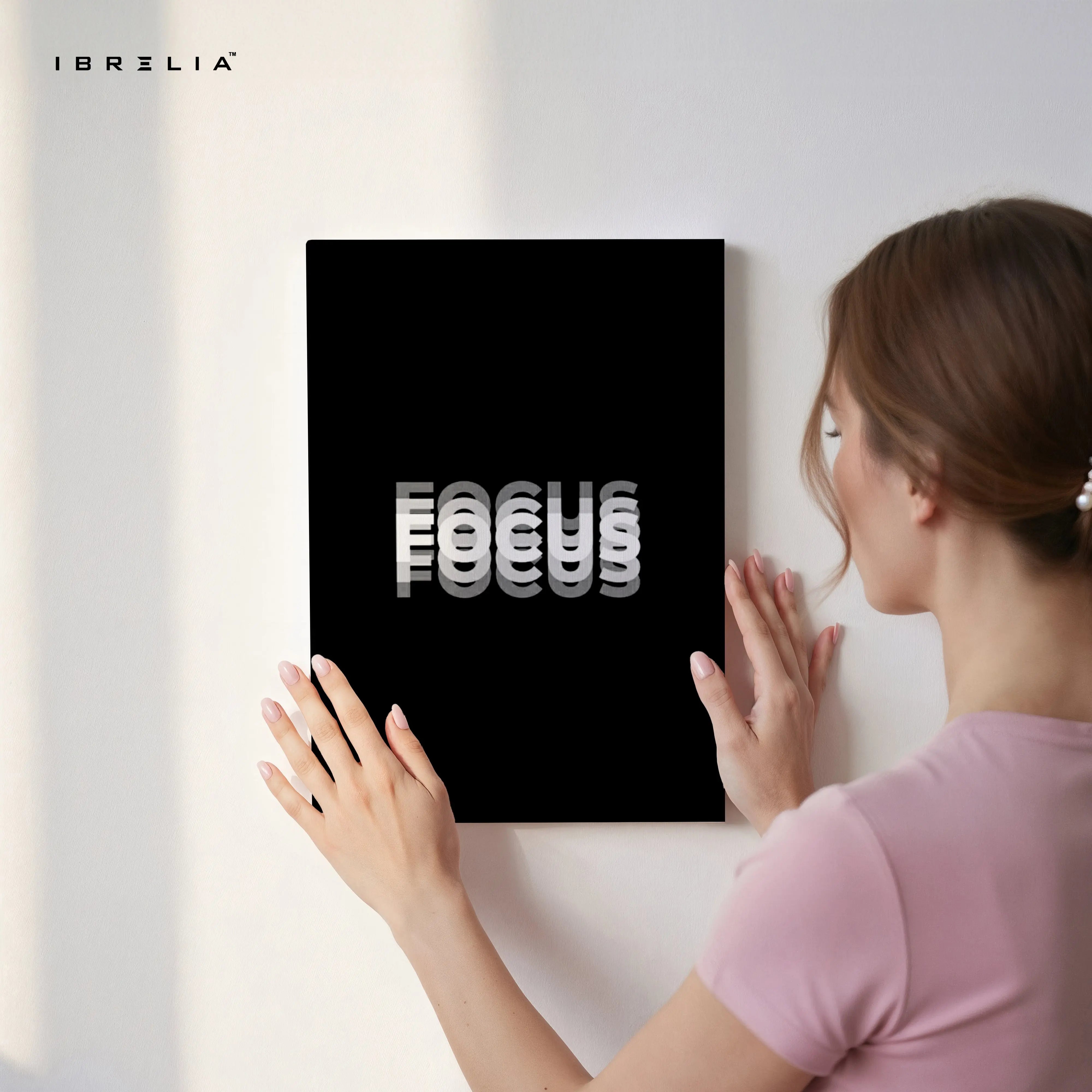 Focus Minimal Typography Art – Modern Motivation Quote | 4K Ultra Wrap Frame Wall Art in Pakistan | IBRELIA™ IBRELIA
