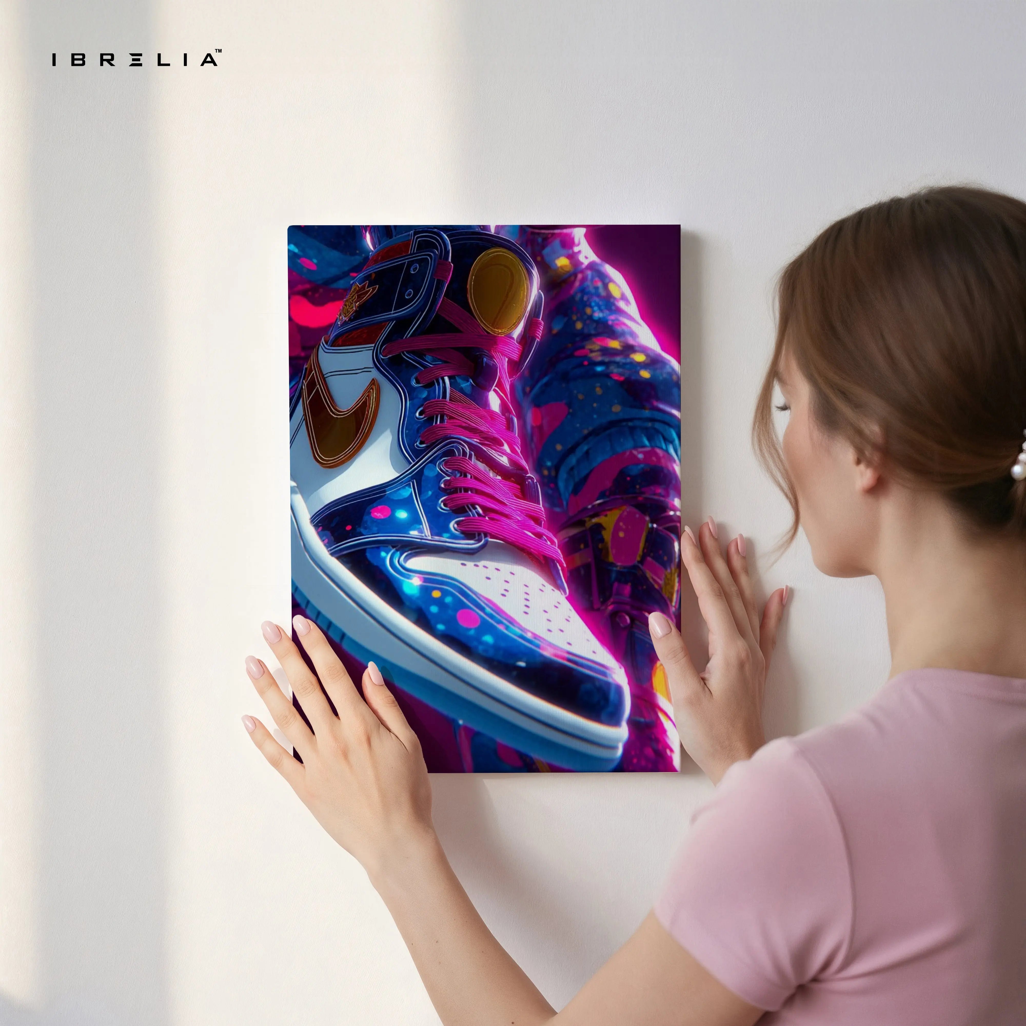 Neon Street Sneakers Art – 4K Ultra Wrap Frame Wall Art in Pakistan | IBRELIA™ IBRELIA