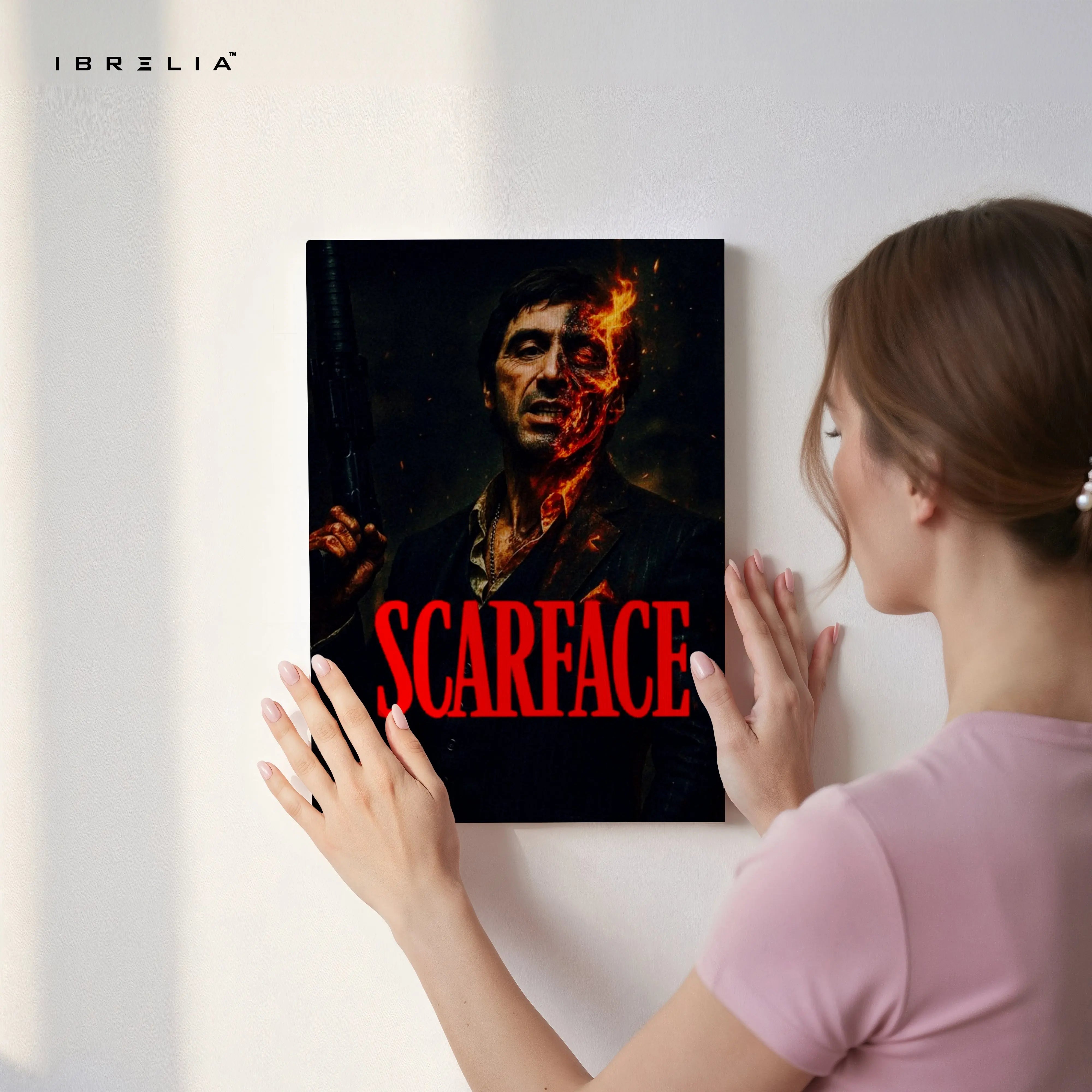 Scarface Inferno Portrait – Cinematic Crime Art 4K Ultra Wrap Frame Wall Art in Pakistan | IBRELIA™ IBRELIA