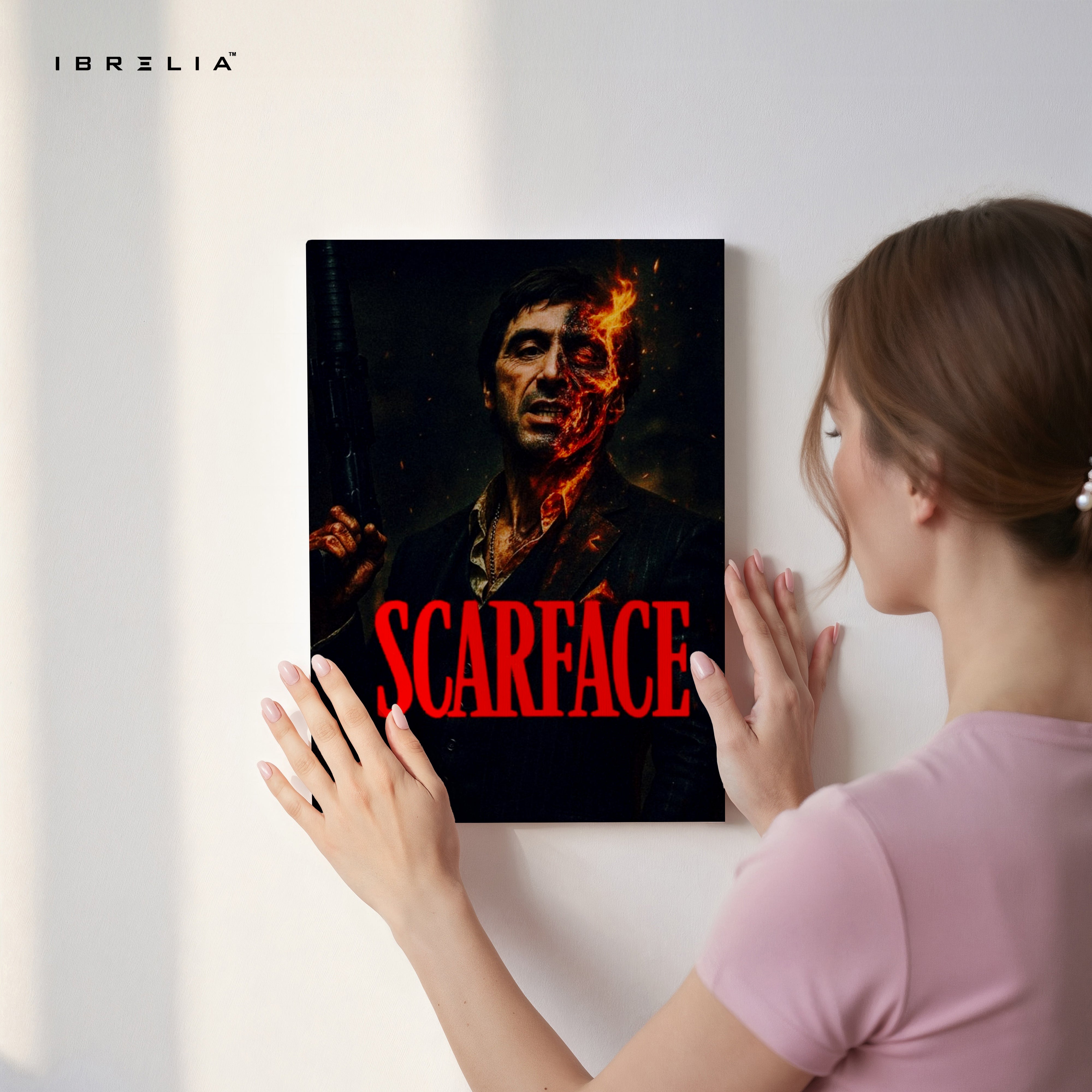 Scarface Inferno Portrait – Cinematic Crime Art 4K Ultra Wrap Frame Wall Art in Pakistan | IBRELIA™