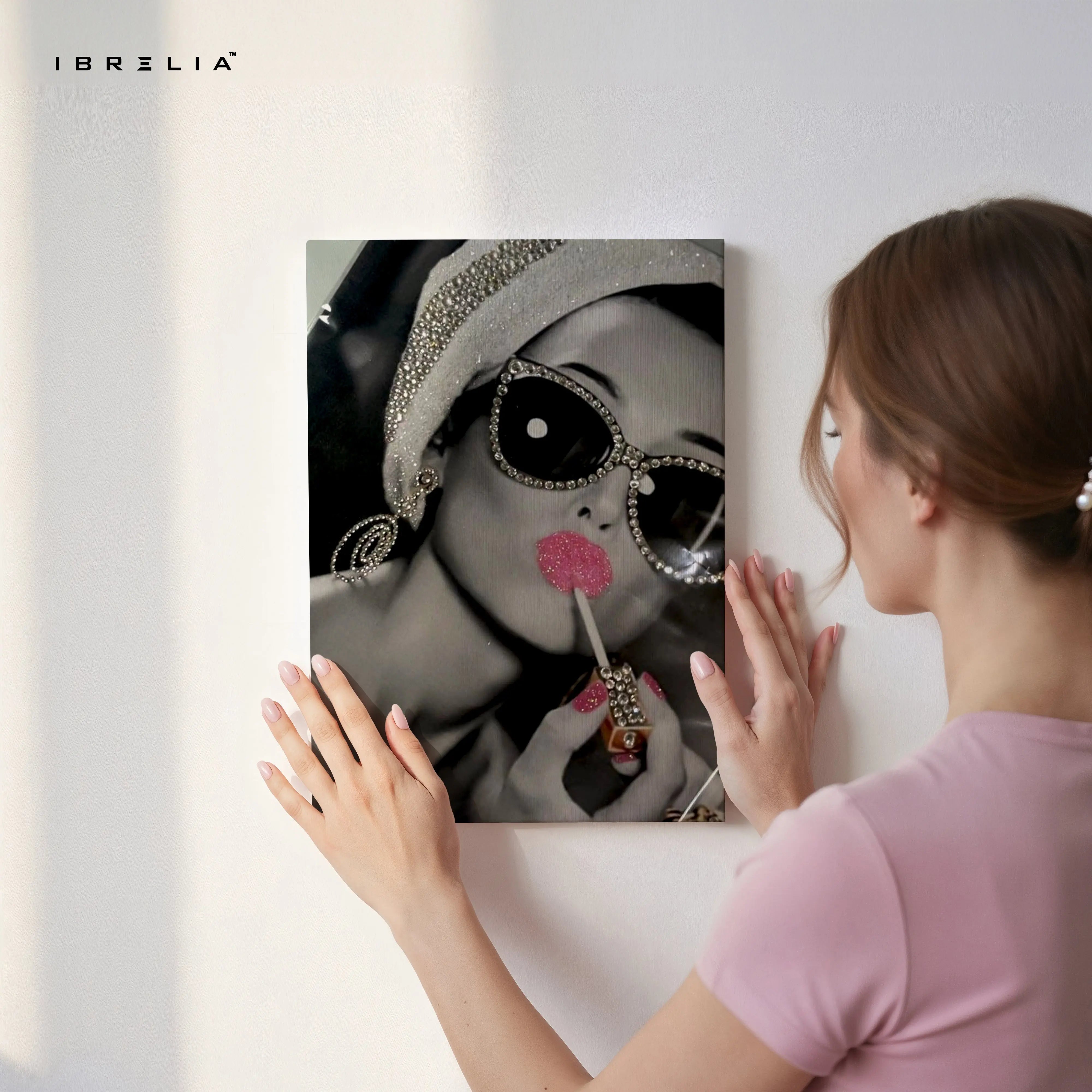 Glam Noir Lipstick Muse Art – 4K Ultra Wrap Frame Wall Art in Pakistan | IBRELIA™ IBRELIA