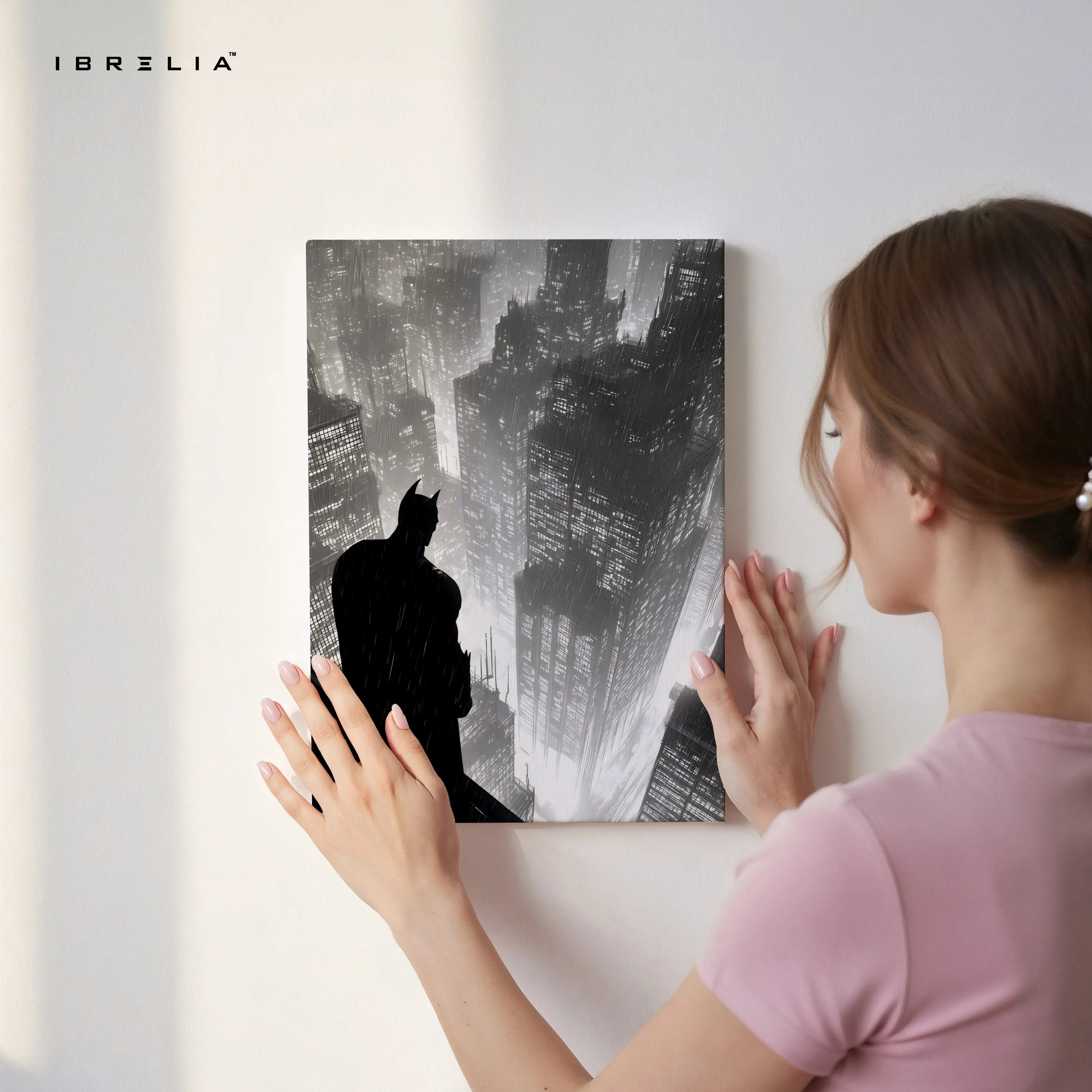 Midnight Vigil Silhouette – Dark Cinematic Cityscape Art | 4K Ultra Wrap Frame Wall Art in Pakistan | IBRELIA™ IBRELIA