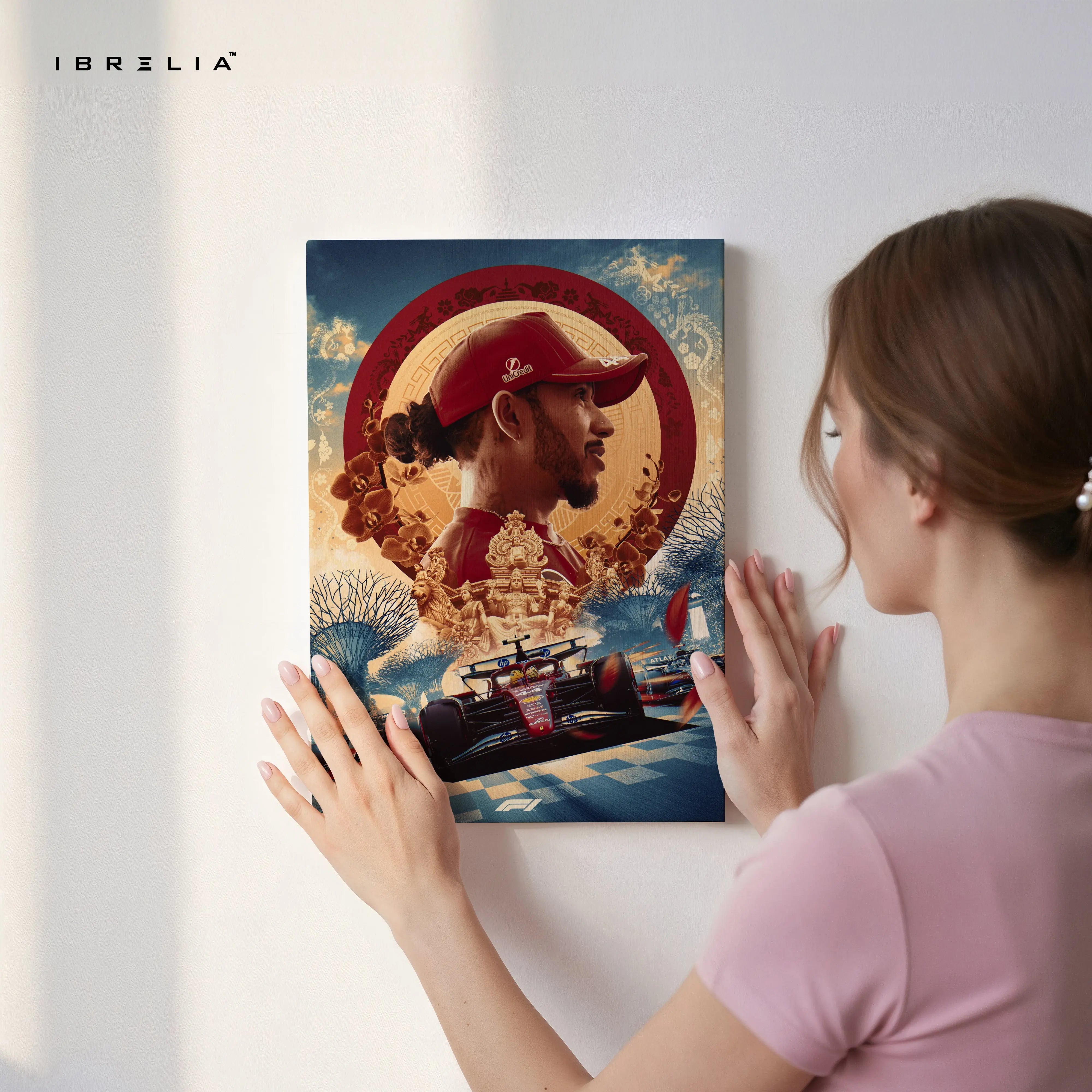 Lewis Hamilton Singapore Tribute – Formula 1 4K Ultra Wrap Frame Wall Art in Pakistan | IBRELIA™ IBRELIA