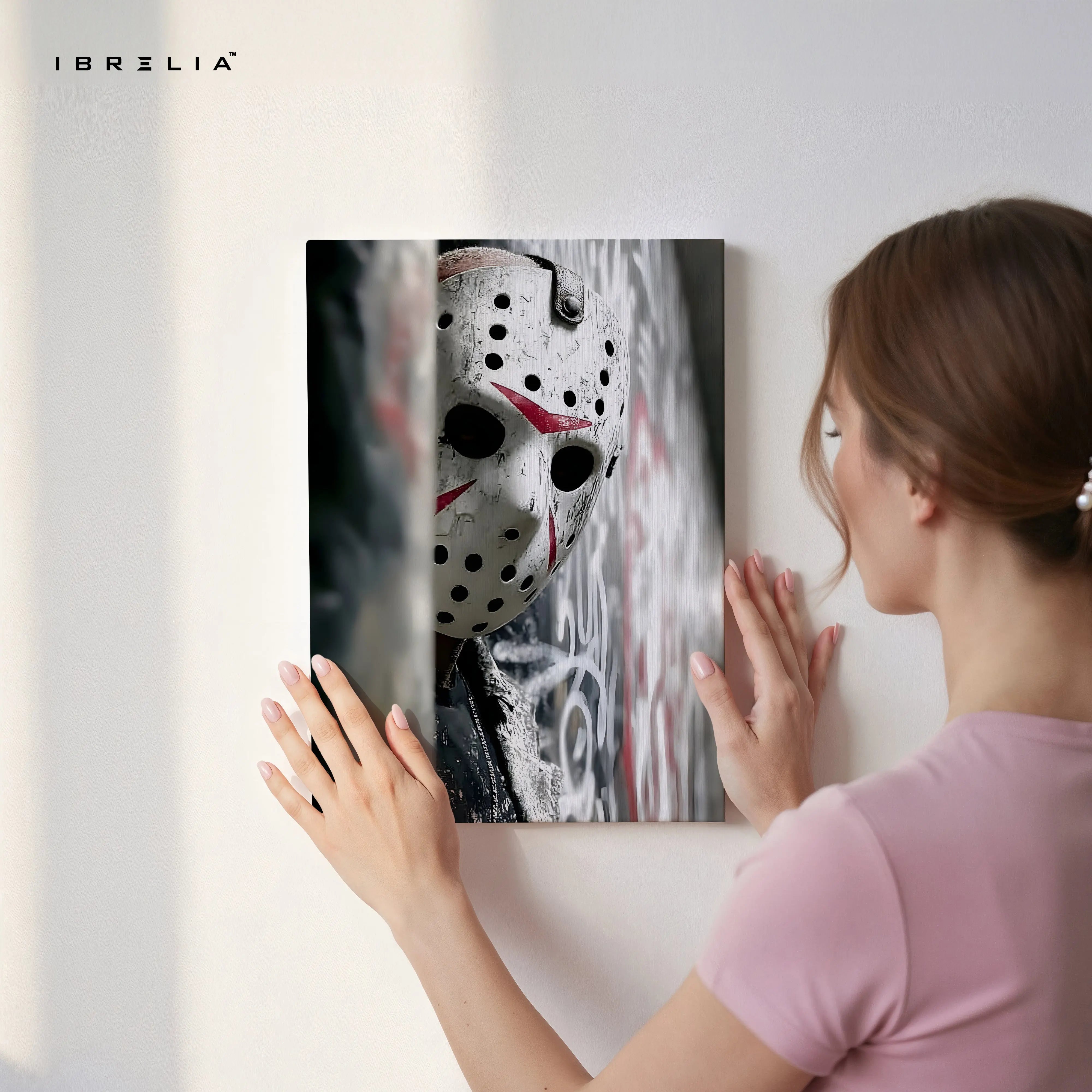 Jason Mask Shadow – Horror Icon 4K Ultra Wrap Frame Wall Art | IBRELIA™ IBRELIA