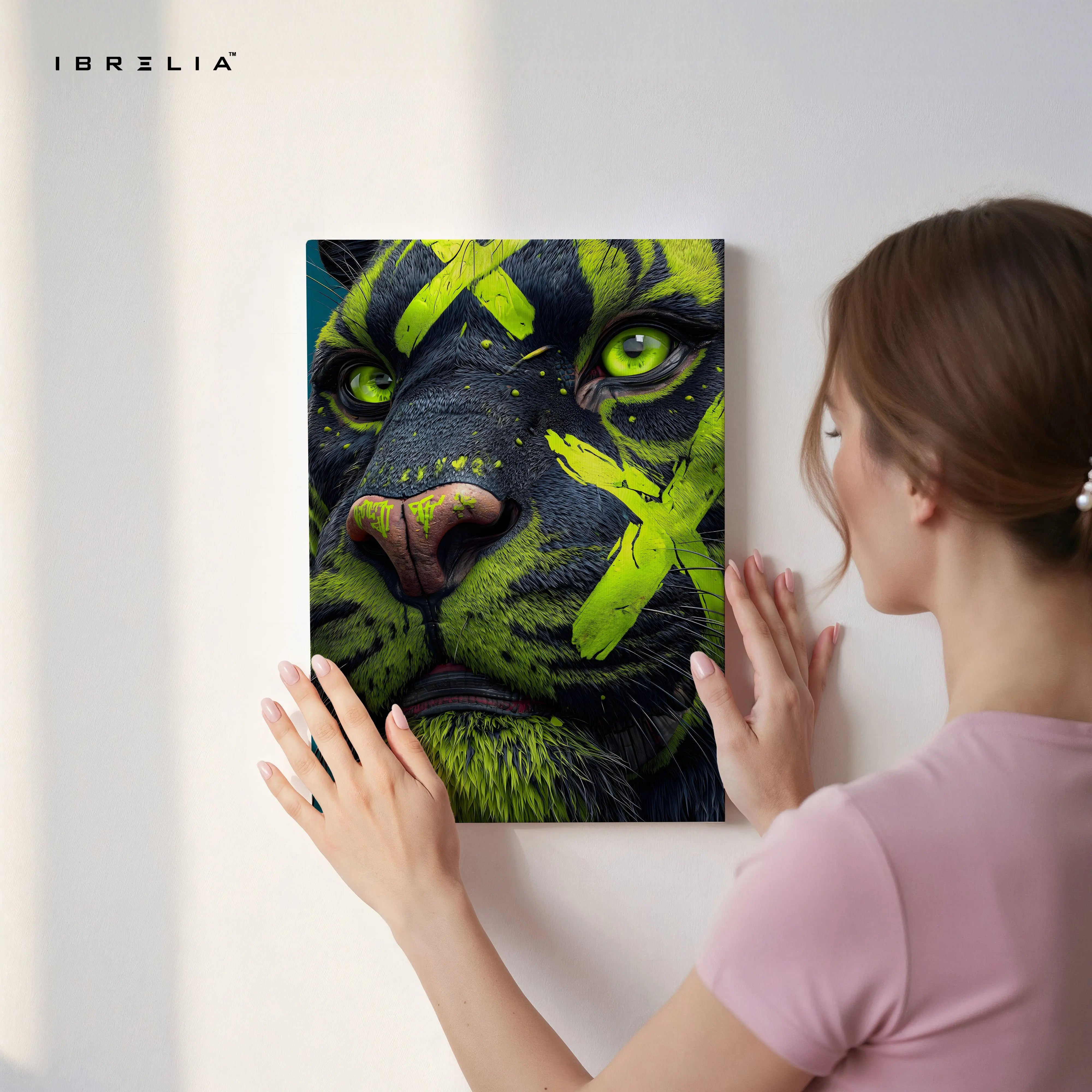 Neon Panther Close-Up Pop Art – 4K Ultra Wrap Frame Wall Art in Pakistan | IBRELIA™ IBRELIA