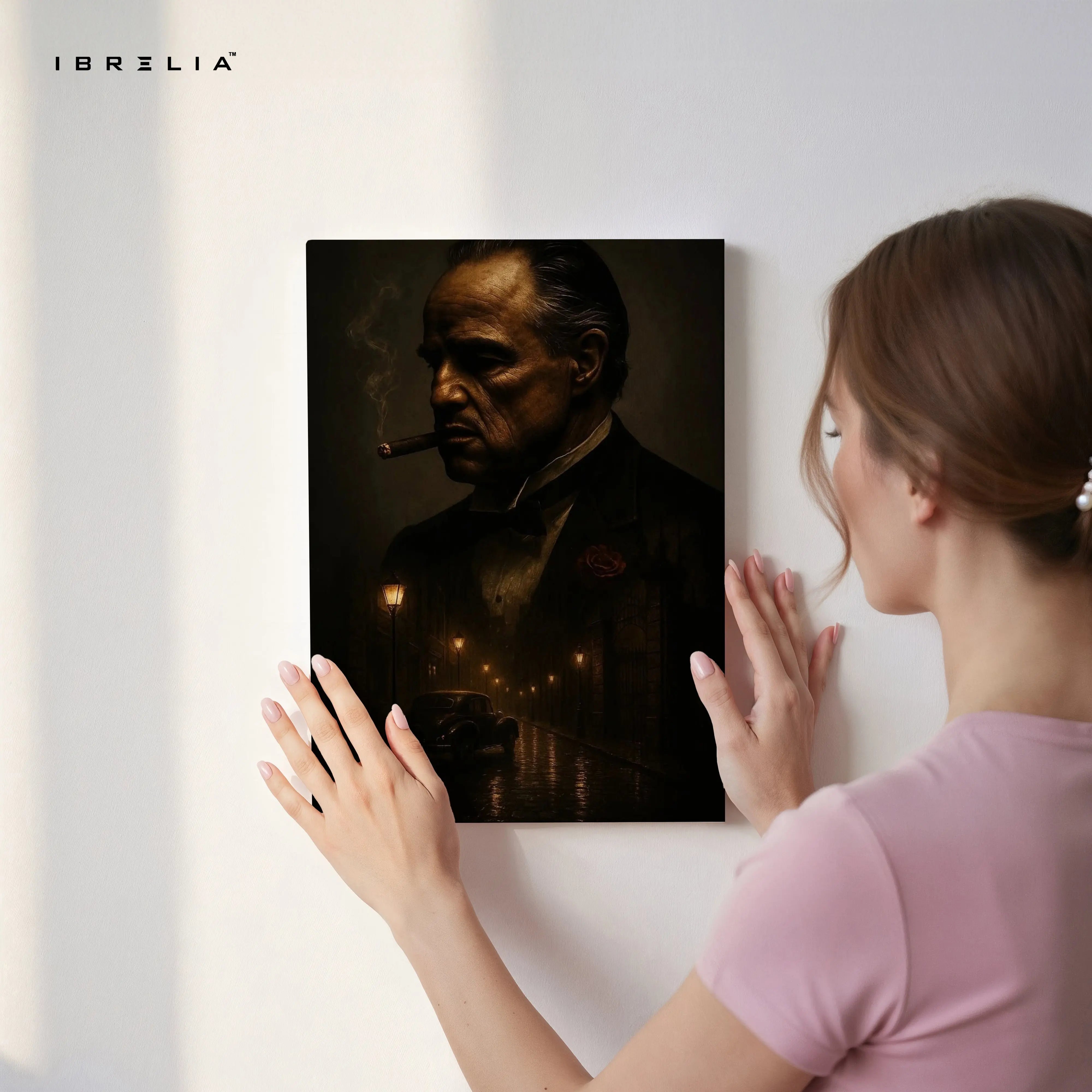 The Godfather Dark Portrait Noir Art – 4K Ultra Wrap Frame Wall Art in Pakistan | IBRELIA™ IBRELIA