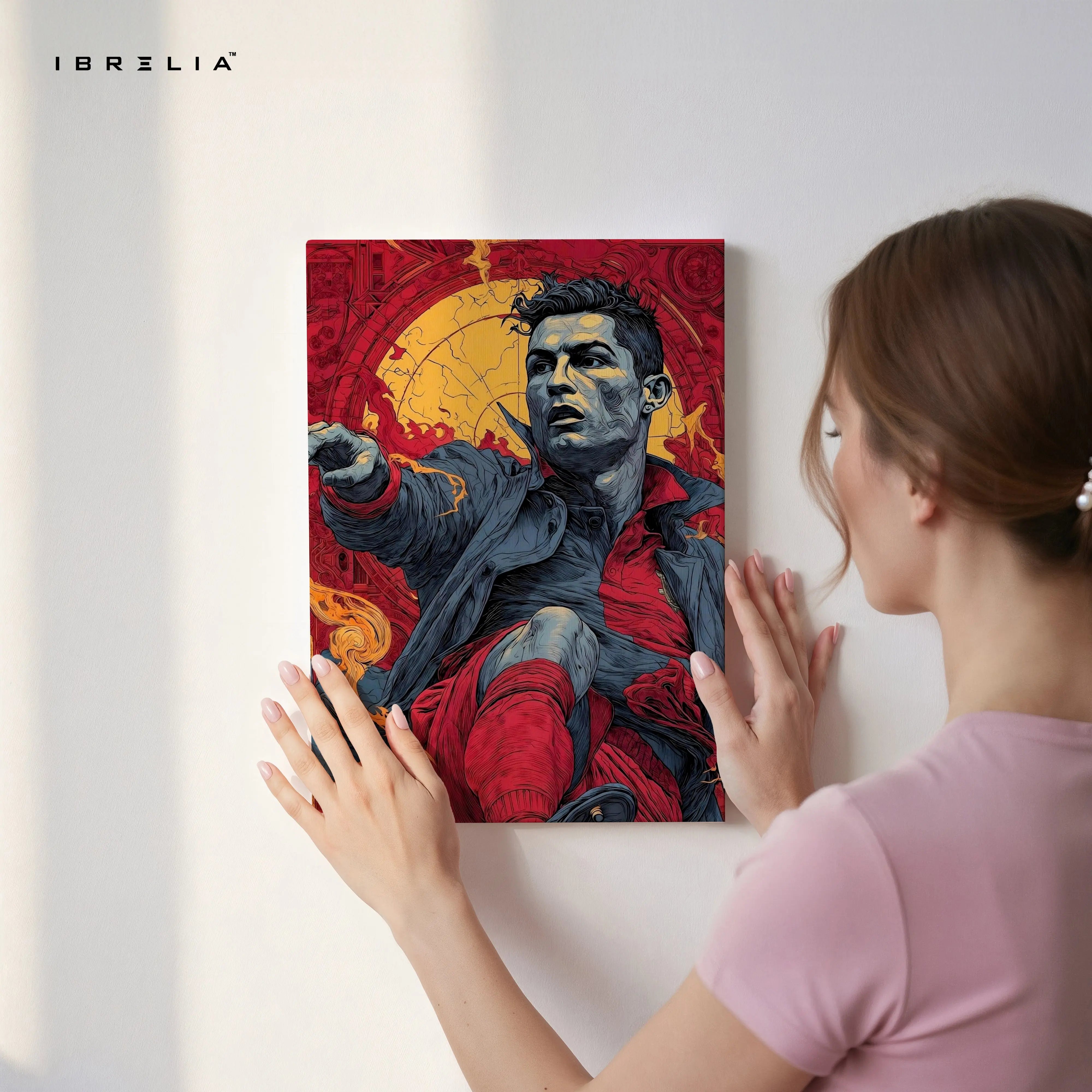 Cristiano Ronaldo Legendary Strike Pop Art – 4K Ultra Wrap Frame Wall Art in Pakistan | IBRELIA™ IBRELIA