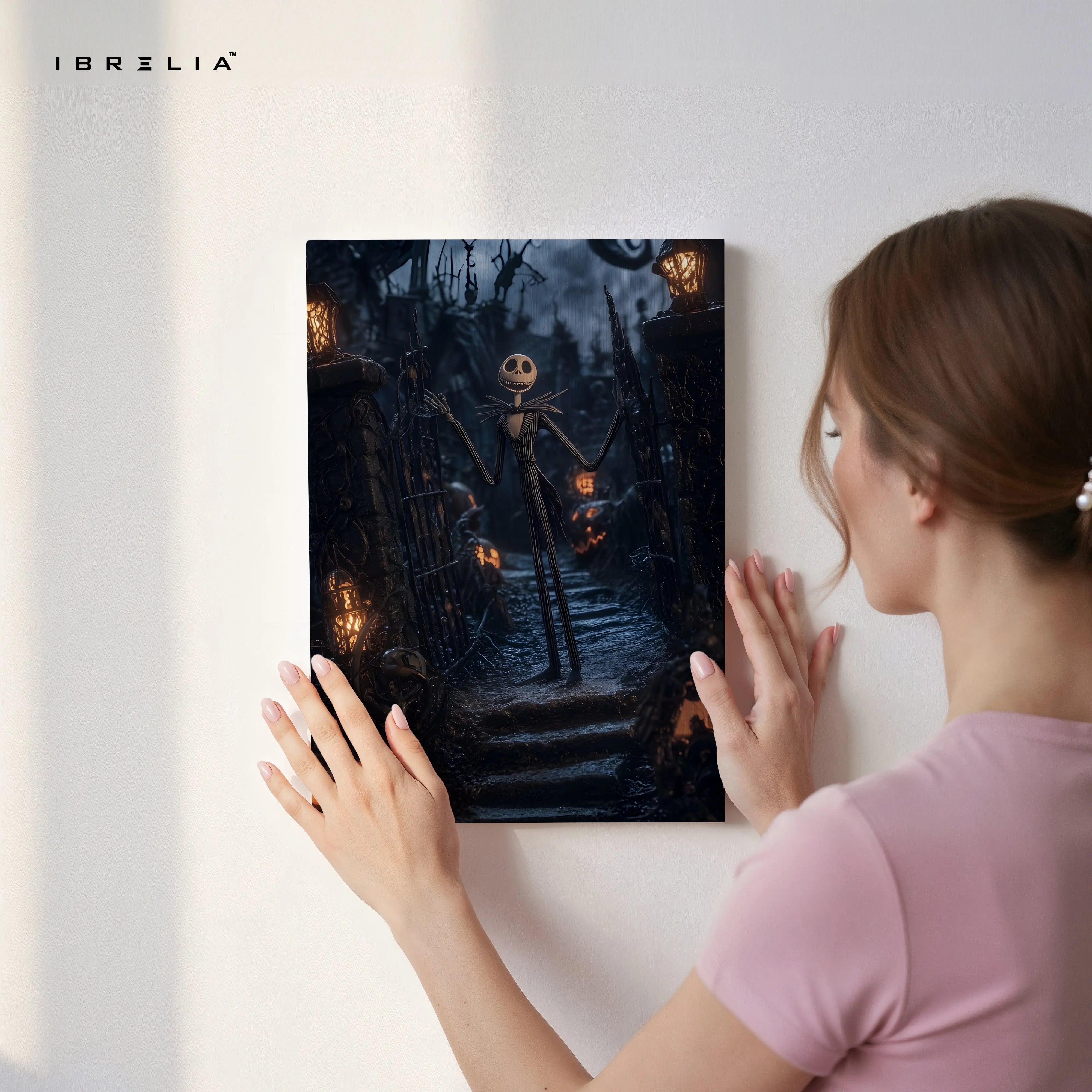 Pumpkin King Night Walk – Dark Fantasy Halloween Art | 4K Ultra Wrap Frame Wall Art in Pakistan | IBRELIA™ IBRELIA