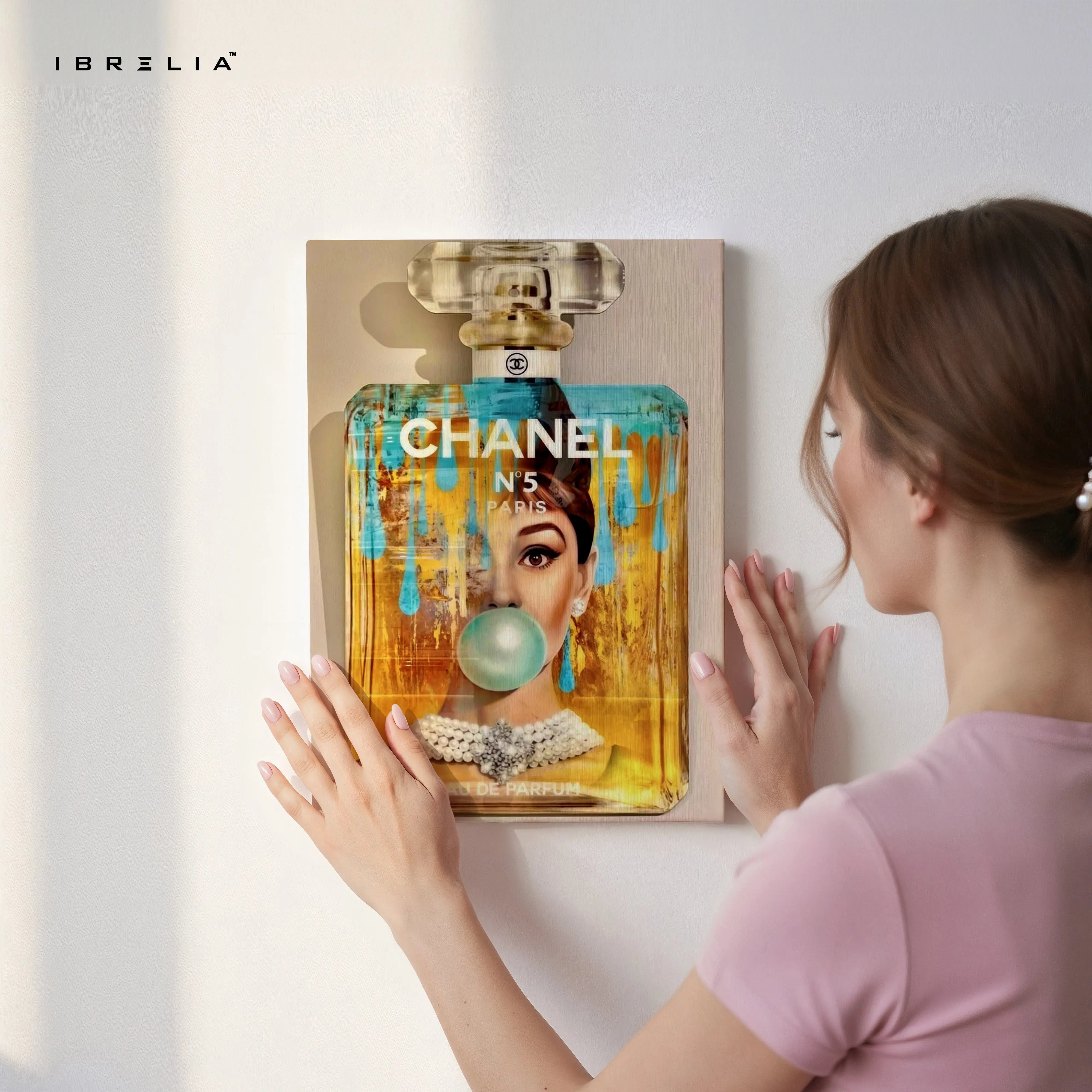 Chanel No.5 Bubble Glam Art – 4K Ultra Wrap Frame Wall Art in Pakistan | IBRELIA™ IBRELIA
