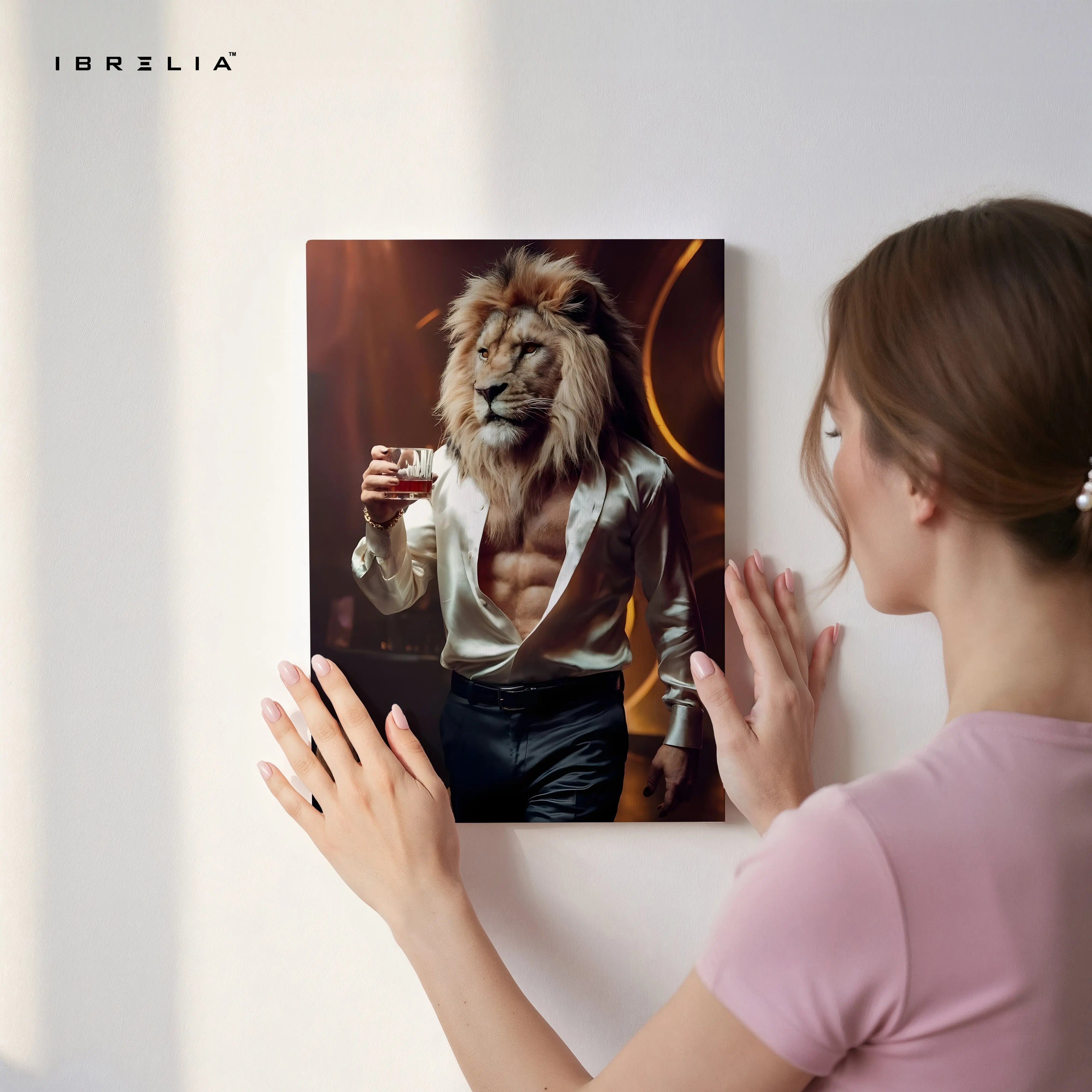 Gentleman Lion Luxury Art – 4K Ultra Wrap Frame Wall Art in Pakistan | IBRELIA™ IBRELIA