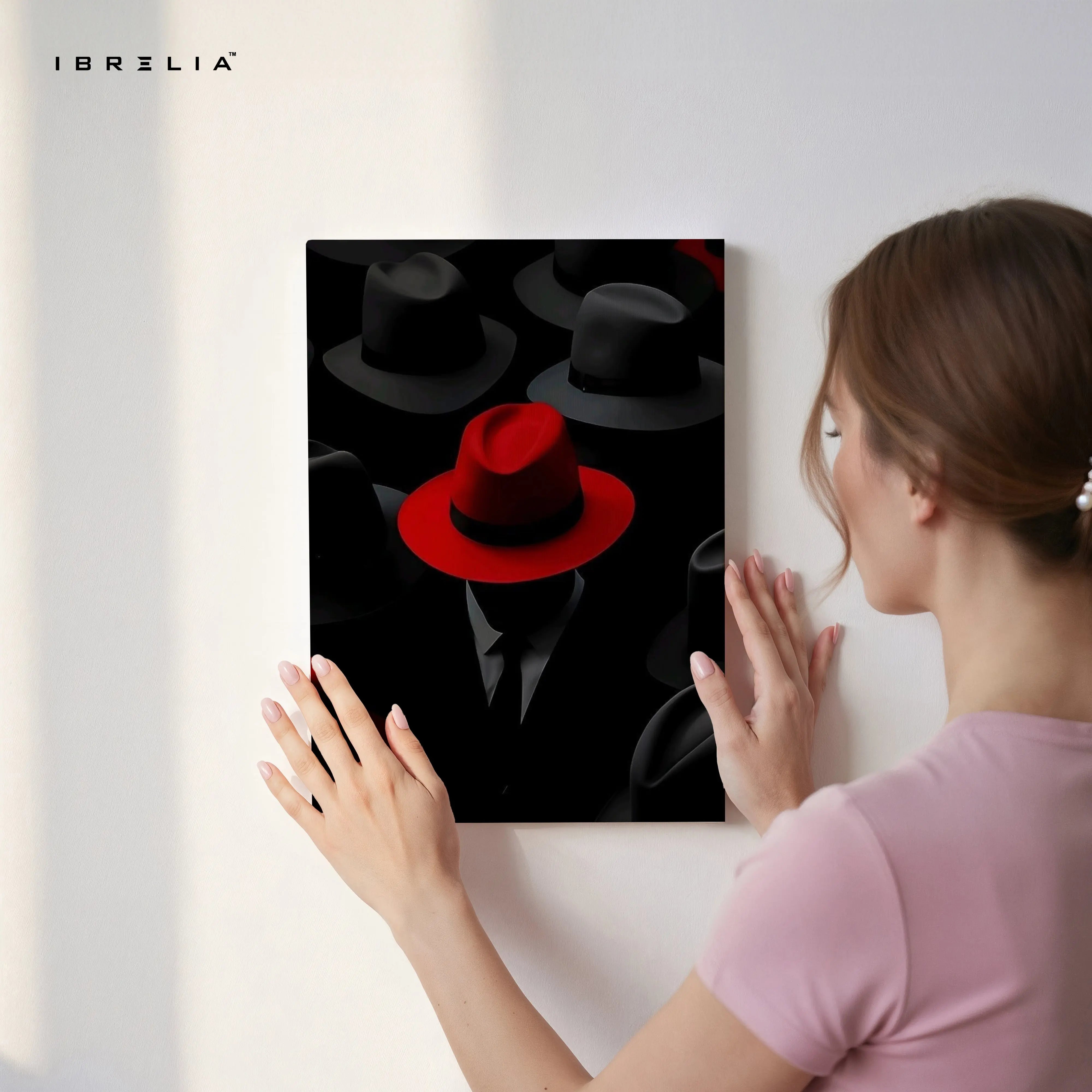 The Red Hat Statement – 4K Ultra Wrap Frame Wall Art in Pakistan | IBRELIA™ IBRELIA
