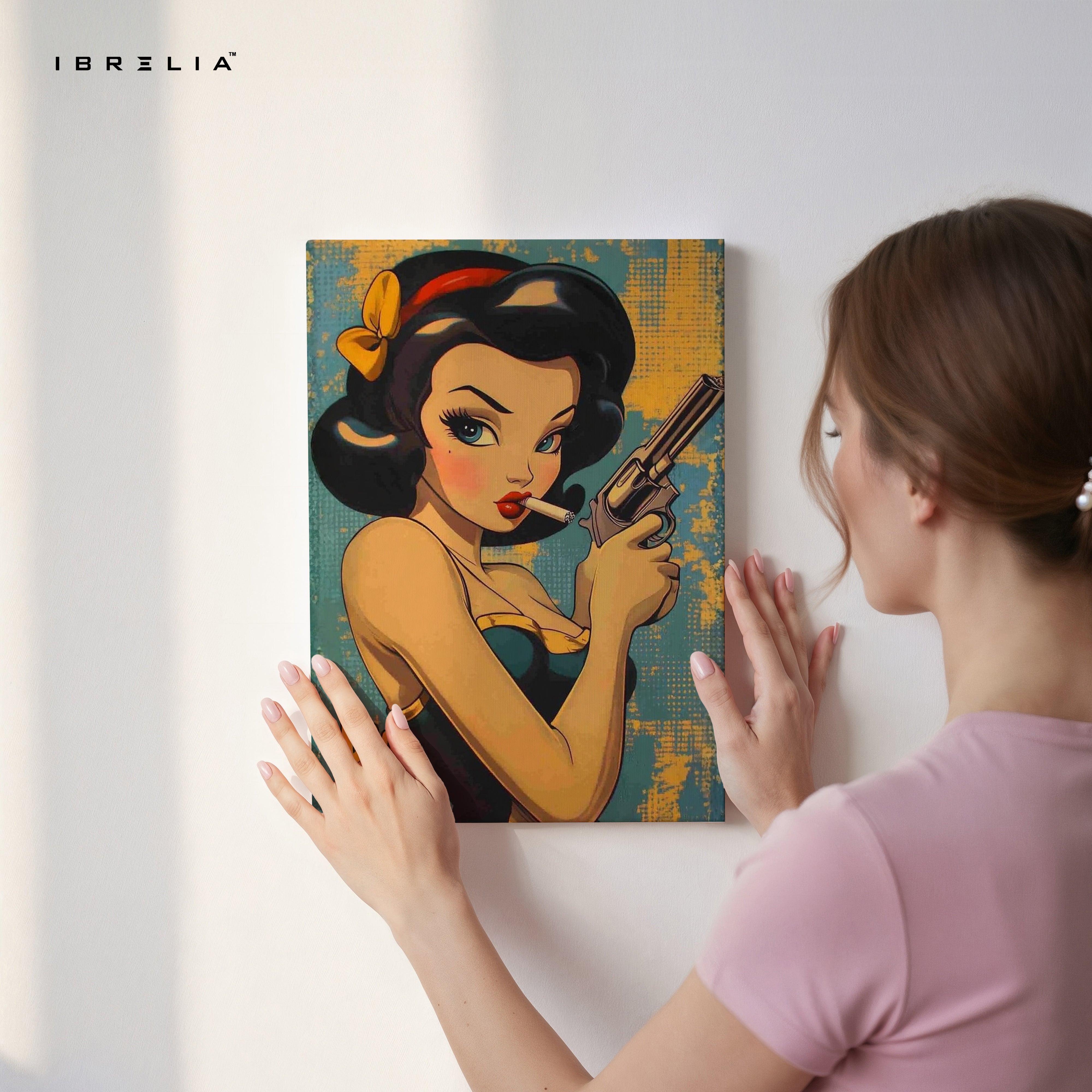 Bad Mood Pin-Up Noir – Vintage Femme Fatale Pop Art | 4K Ultra Wrap Frame Wall Art in Pakistan | IBRELIA™