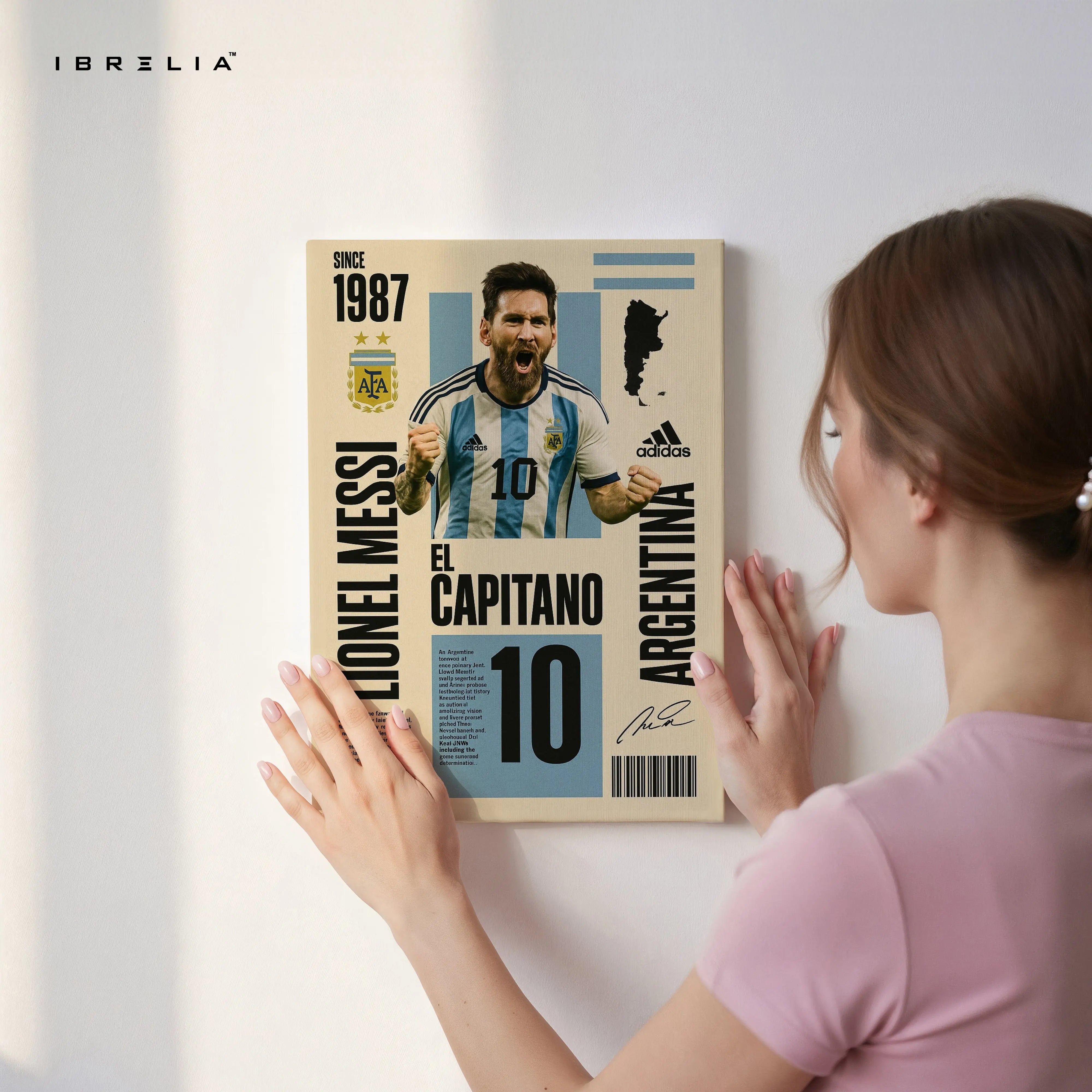 Lionel Messi “El Capitano” Argentina No.10 Poster Art – 4K Ultra Wrap Frame Wall Art in Pakistan | IBRELIA™ IBRELIA