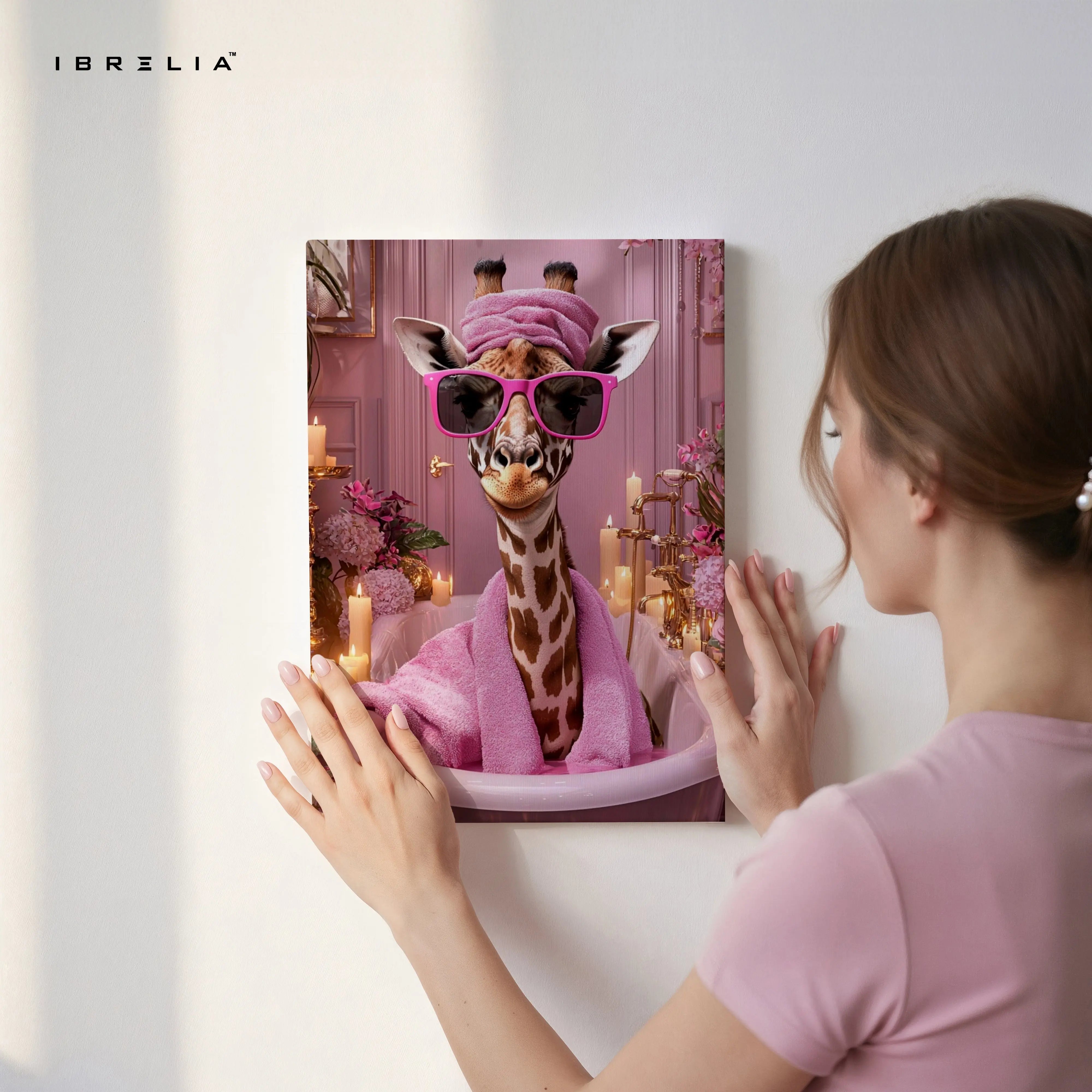 Self-Care Giraffe Art – 4K Ultra Wrap Frame Wall Art in Pakistan | IBRELIA™ IBRELIA