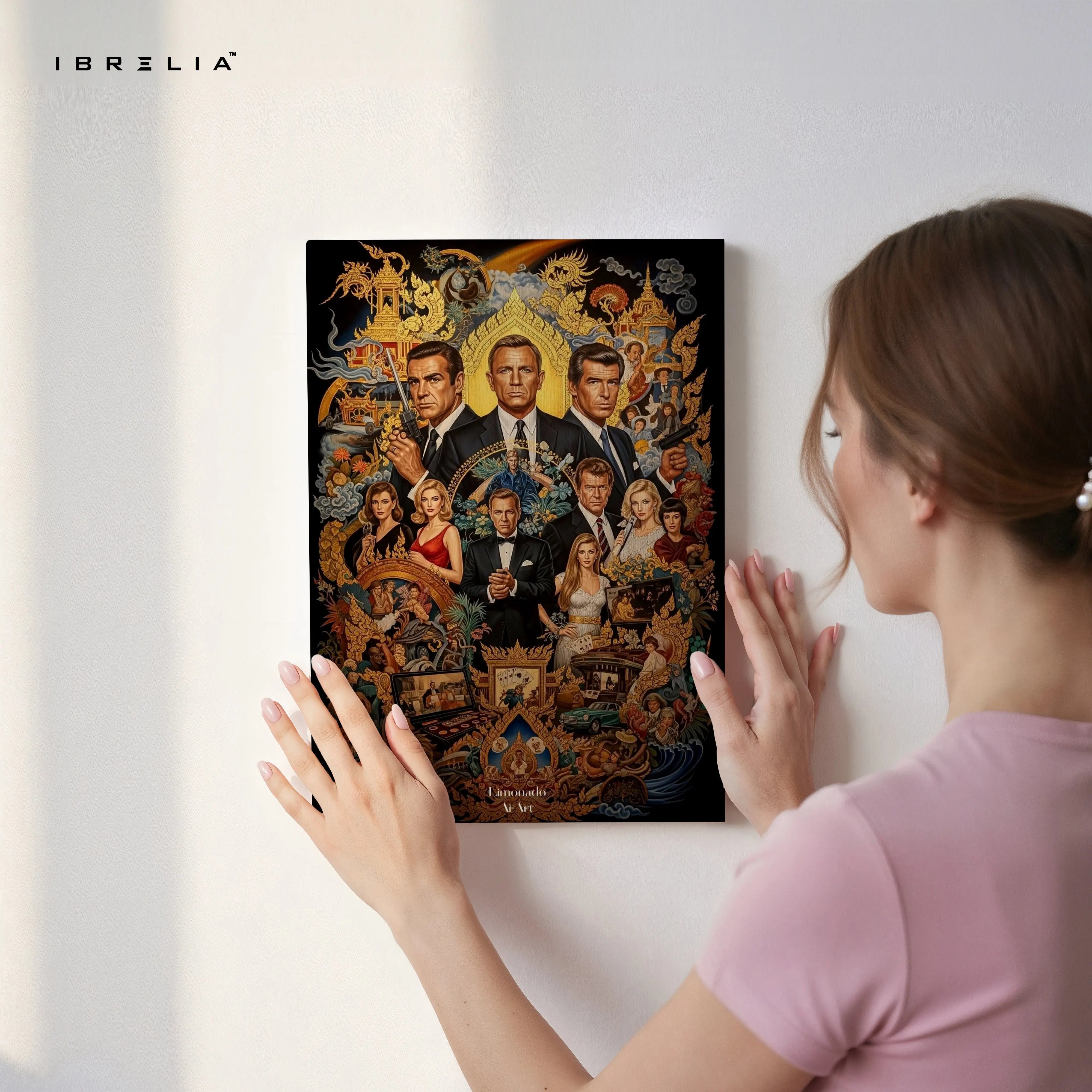 James Bond Legacy Collage – 007 Cinematic 4K Ultra Wrap Frame Wall Art in Pakistan | IBRELIA™ IBRELIA