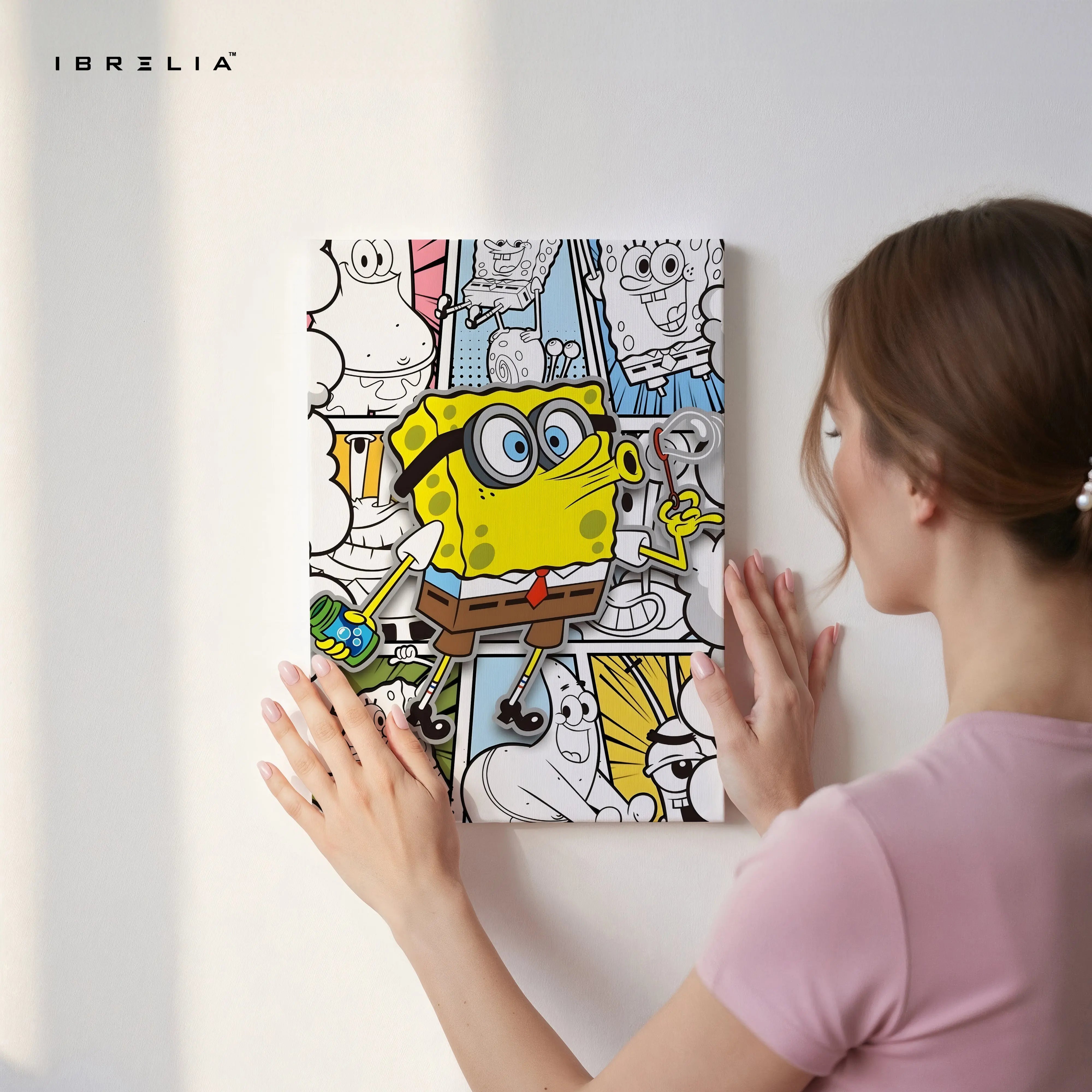 Sponge Pop Art Collage – 4K Ultra Wrap Frame Wall Art in Pakistan | IBRELIA™ IBRELIA