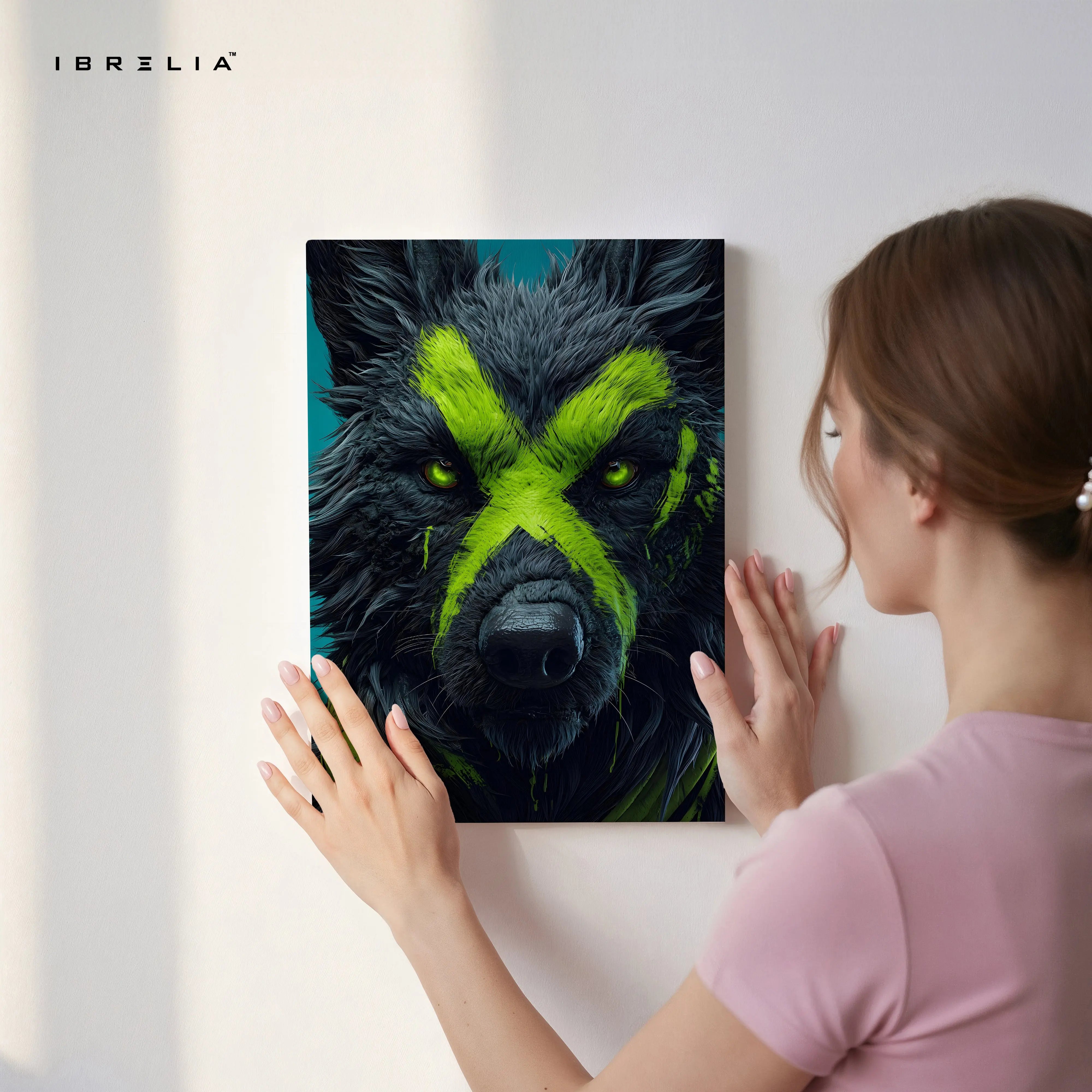Neon Wolf X Mark Pop Art – 4K Ultra Wrap Frame Wall Art in Pakistan | IBRELIA™ IBRELIA