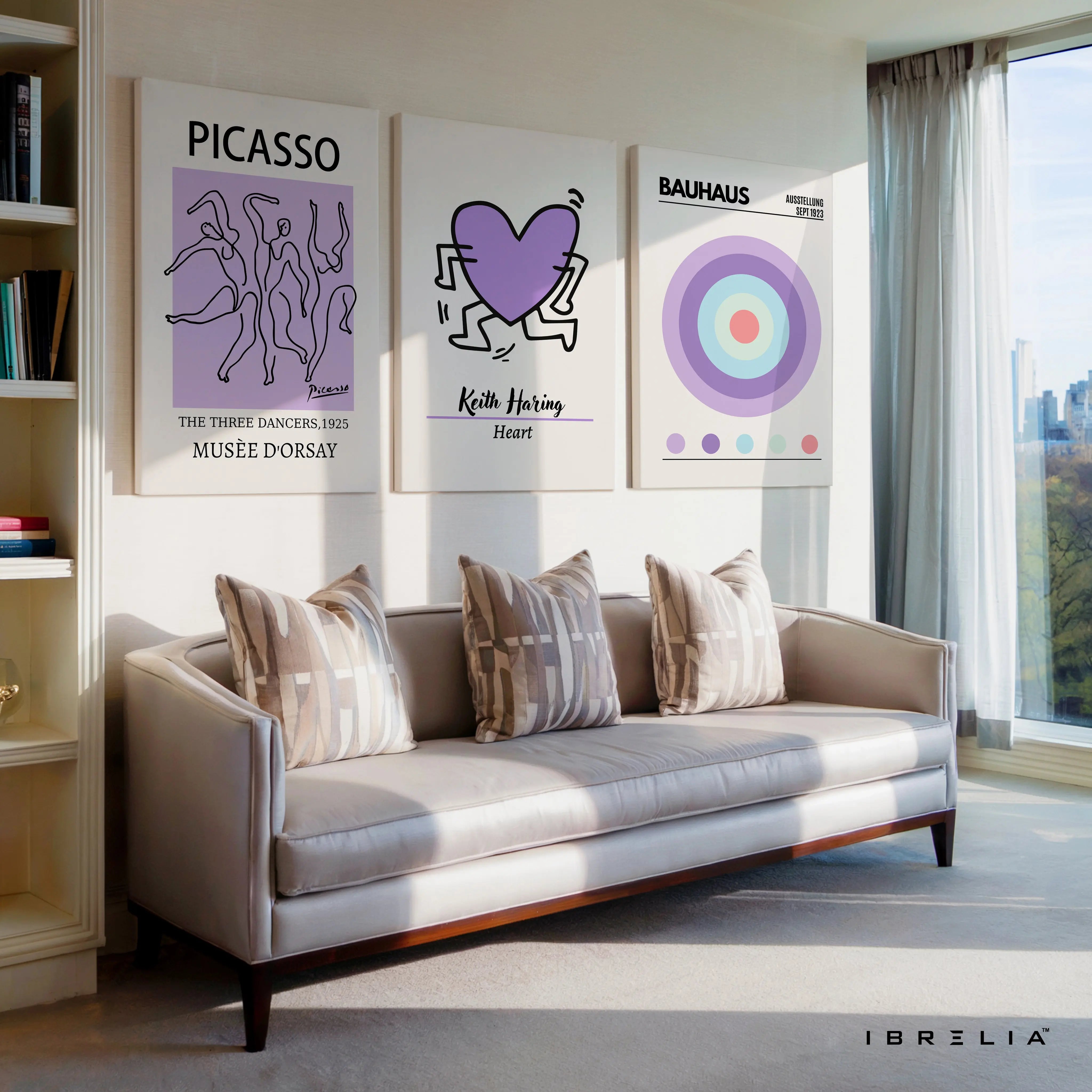 Picasso Haring Bauhaus Modern Art 3 Panel 4K Ultra HD Wall Art in Pakistan | IBRELIA™ IBRELIA