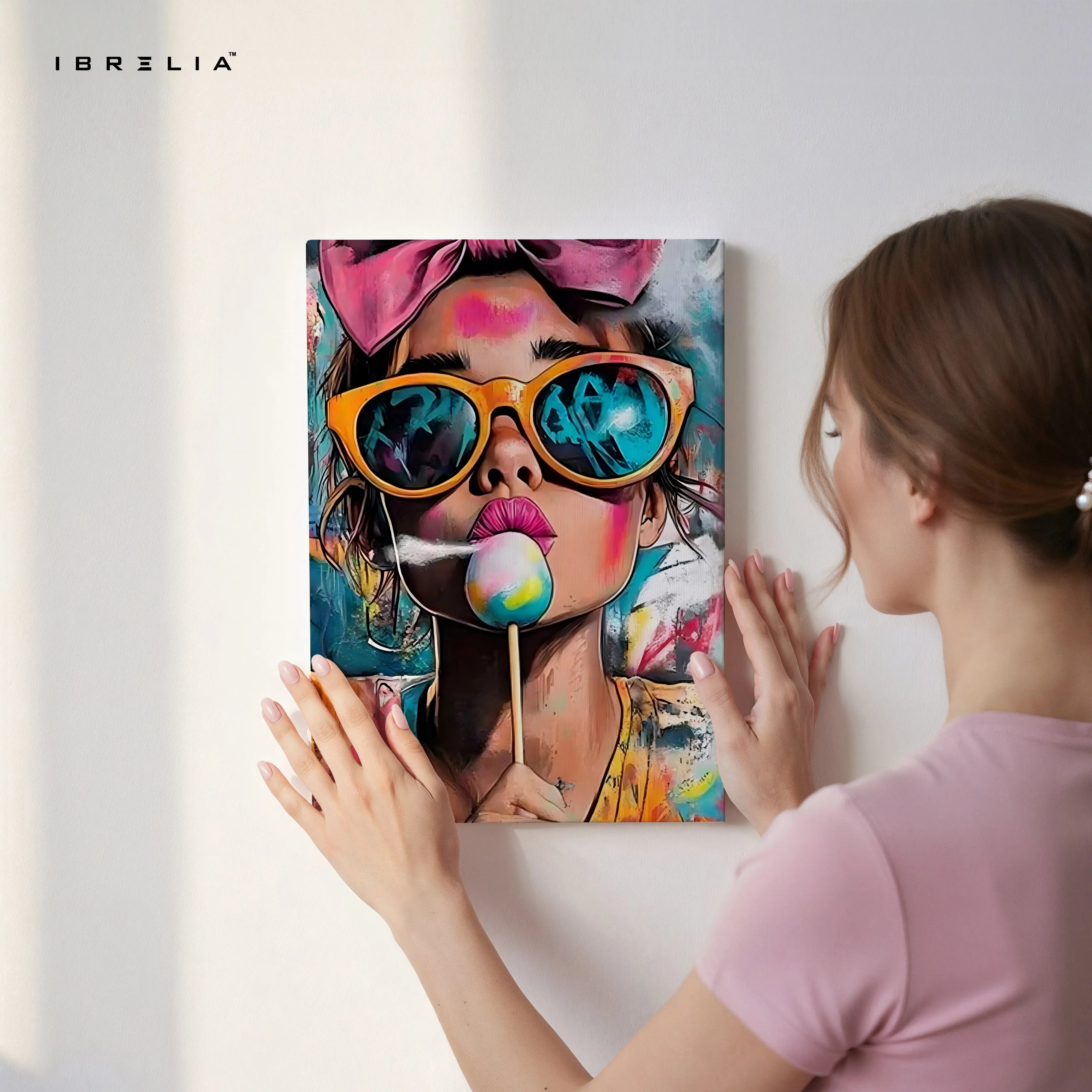 Pop Girl Lollipop Art – 4K Ultra Wrap Frame Wall Art in Pakistan | IBRELIA™ IBRELIA