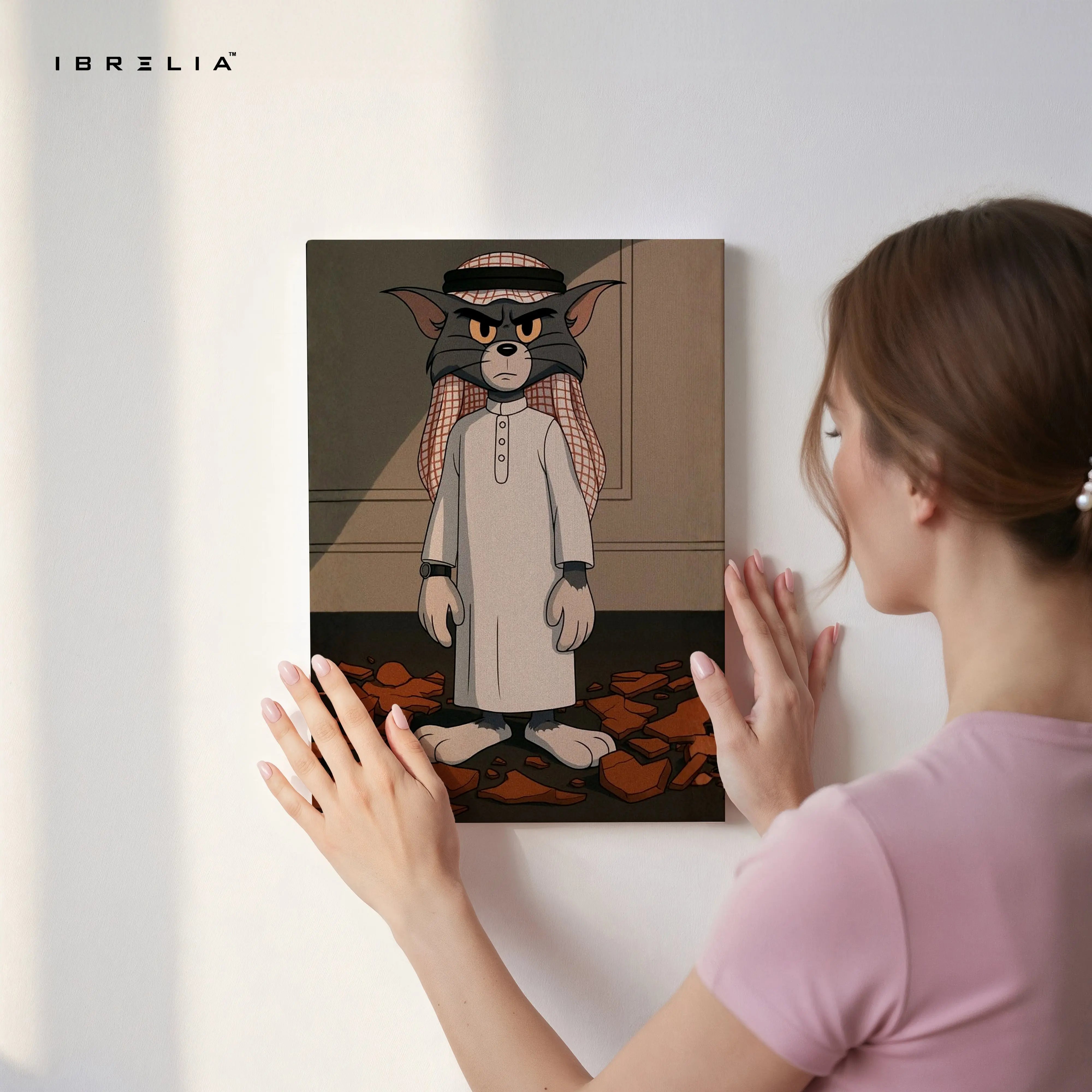 Desert Resolve Tom – Cultural Cartoon Character Art | 4K Ultra Wrap Frame Wall Art in Pakistan | IBRELIA™ IBRELIA