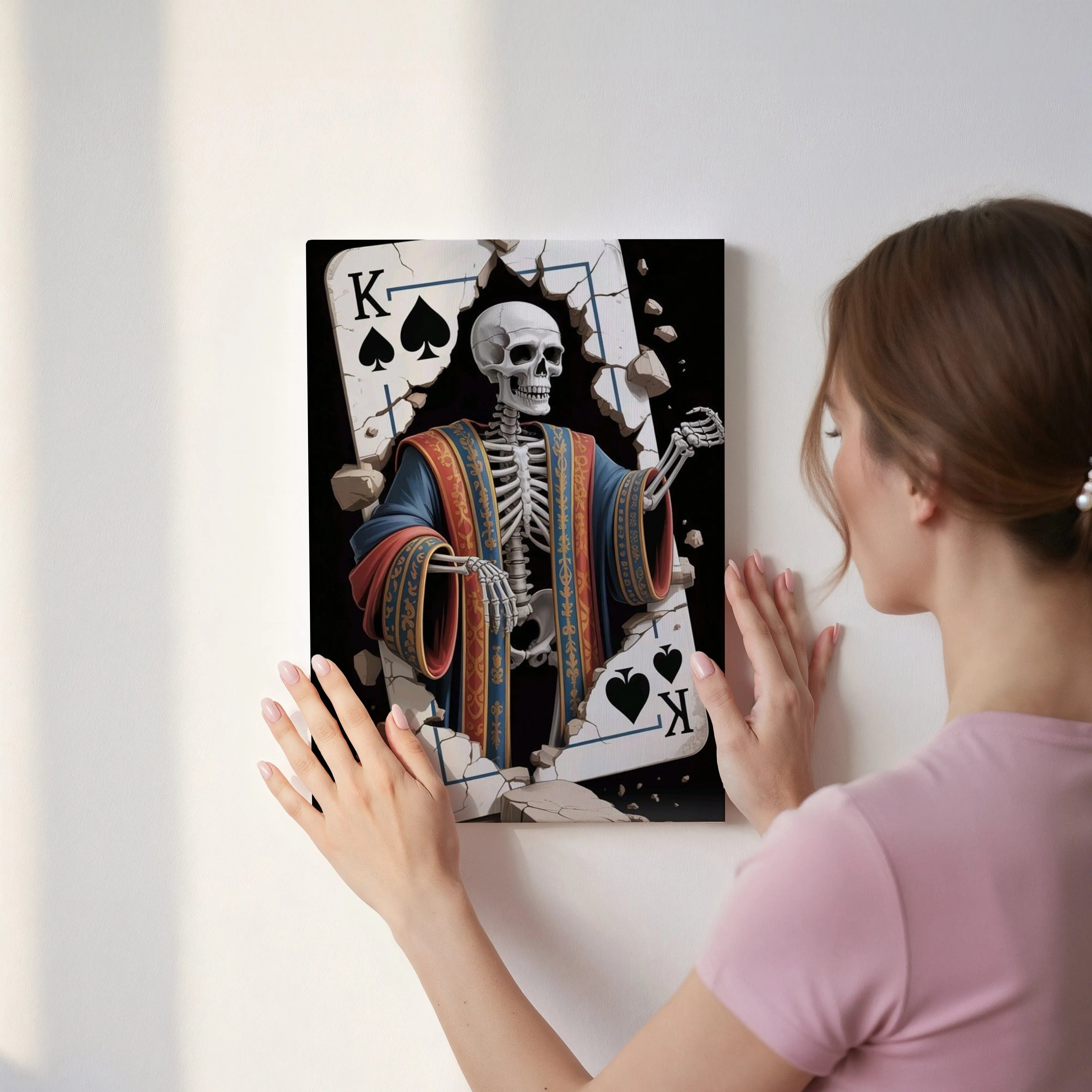 Skeleton King of Spades Art – 4K Ultra Wrap Frame Wall Art in Pakistan | IBRELIA™ IBRELIA