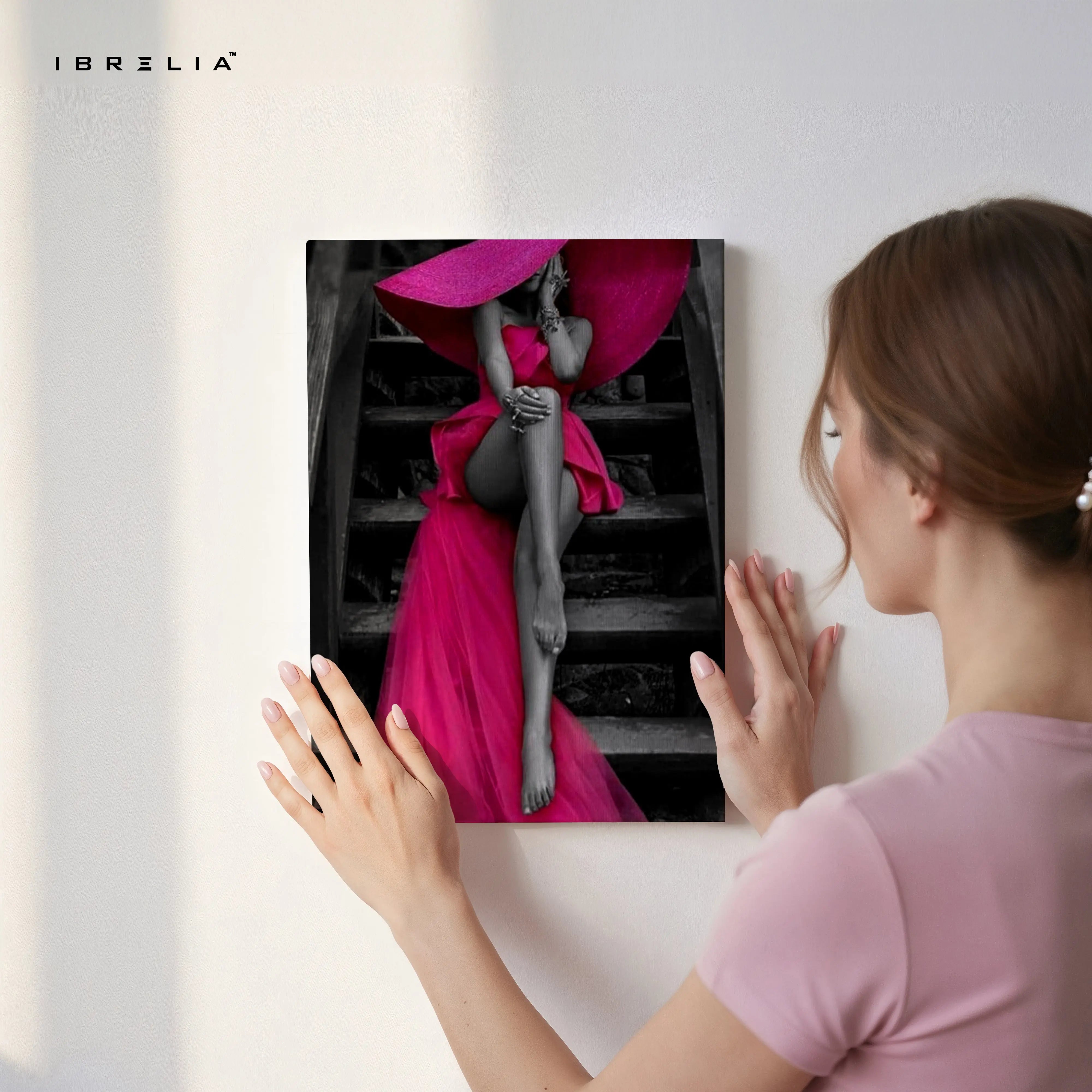 Fuchsia Elegance Couture Art – 4K Ultra Wrap Frame Wall Art in Pakistan | IBRELIA™ IBRELIA