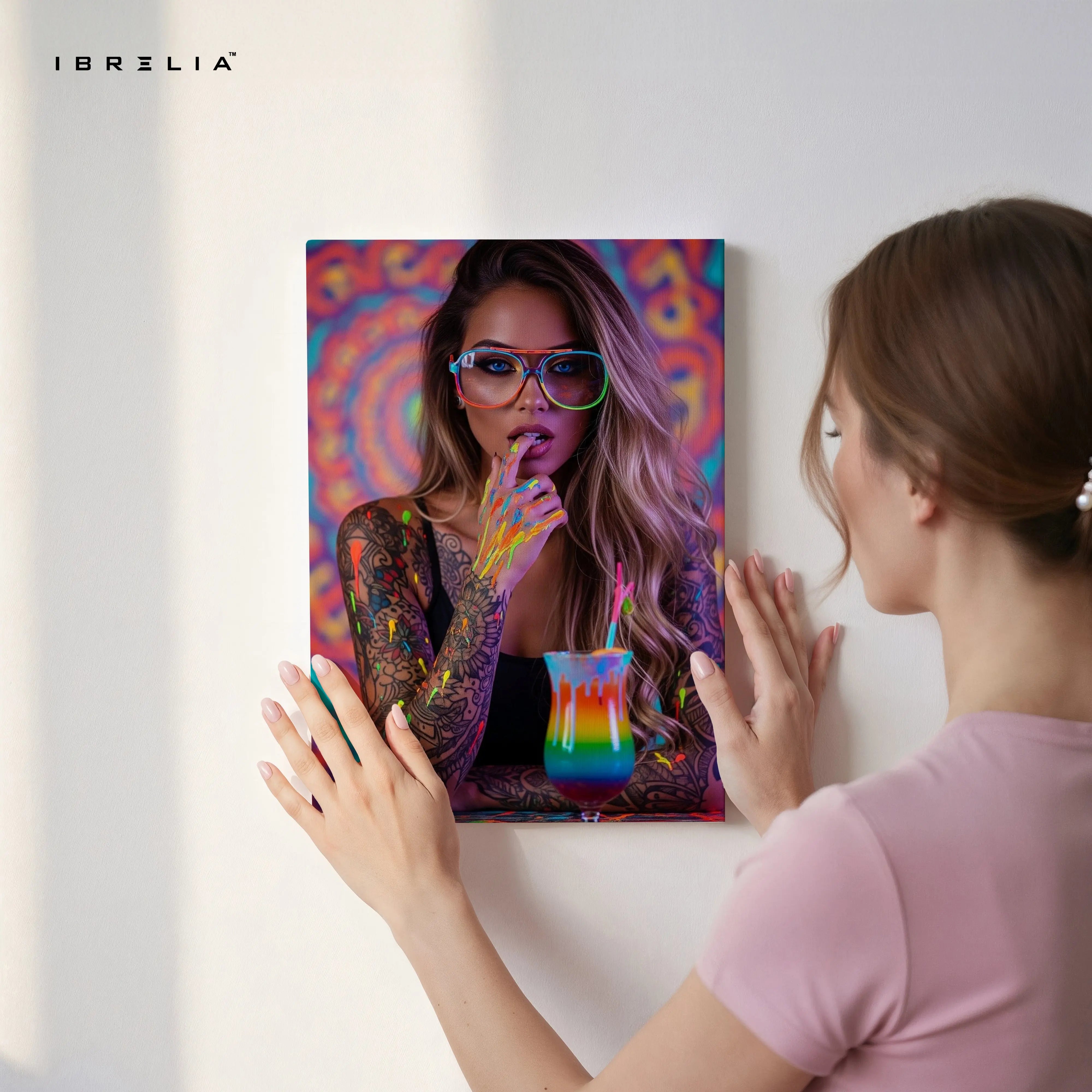 Neon Pop Street Girl Art – 4K Ultra Wrap Frame Wall Art in Pakistan | IBRELIA™ IBRELIA