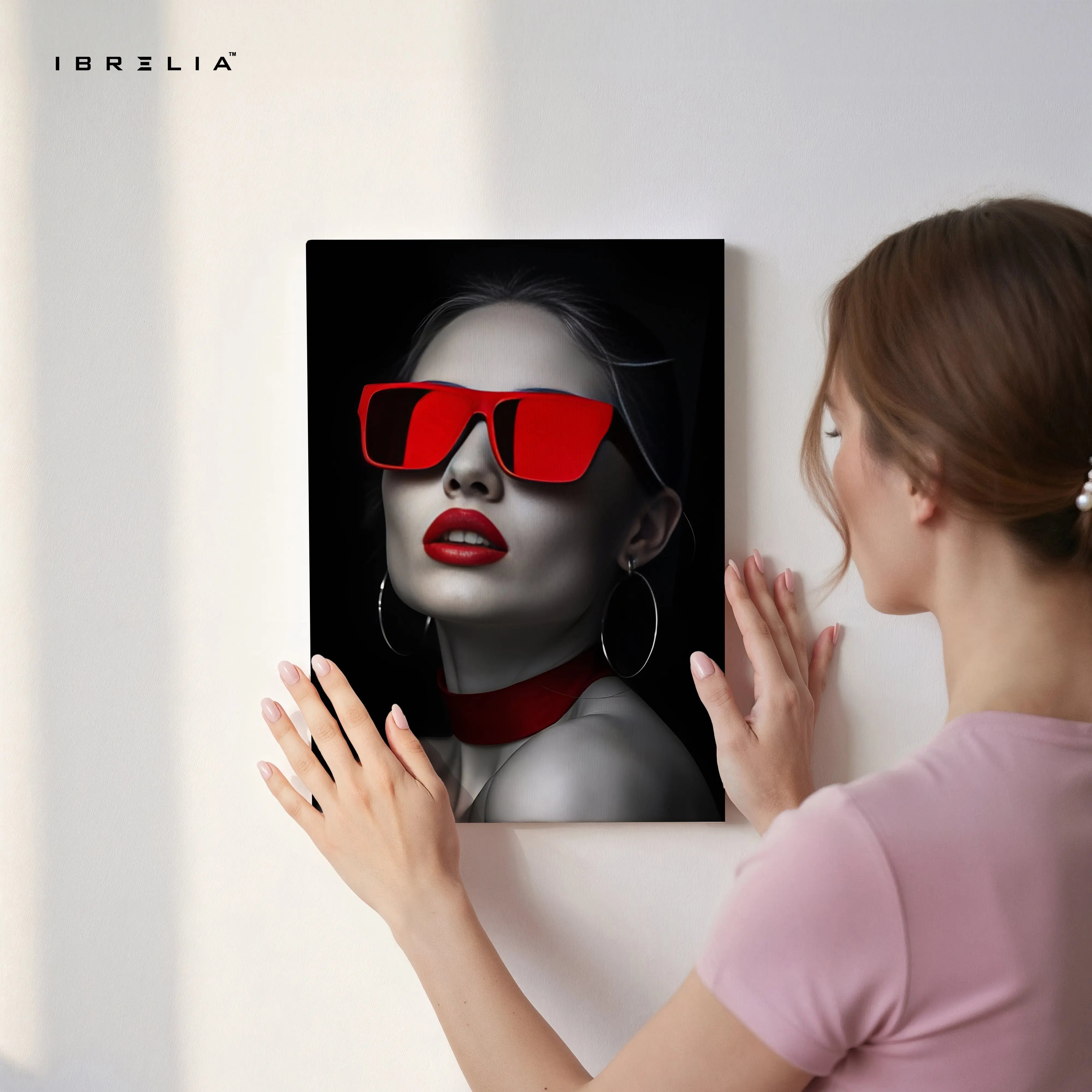 Scarlet Vision Glam Portrait – 4K Ultra Wrap Frame Wall Art in Pakistan | IBRELIA™ IBRELIA