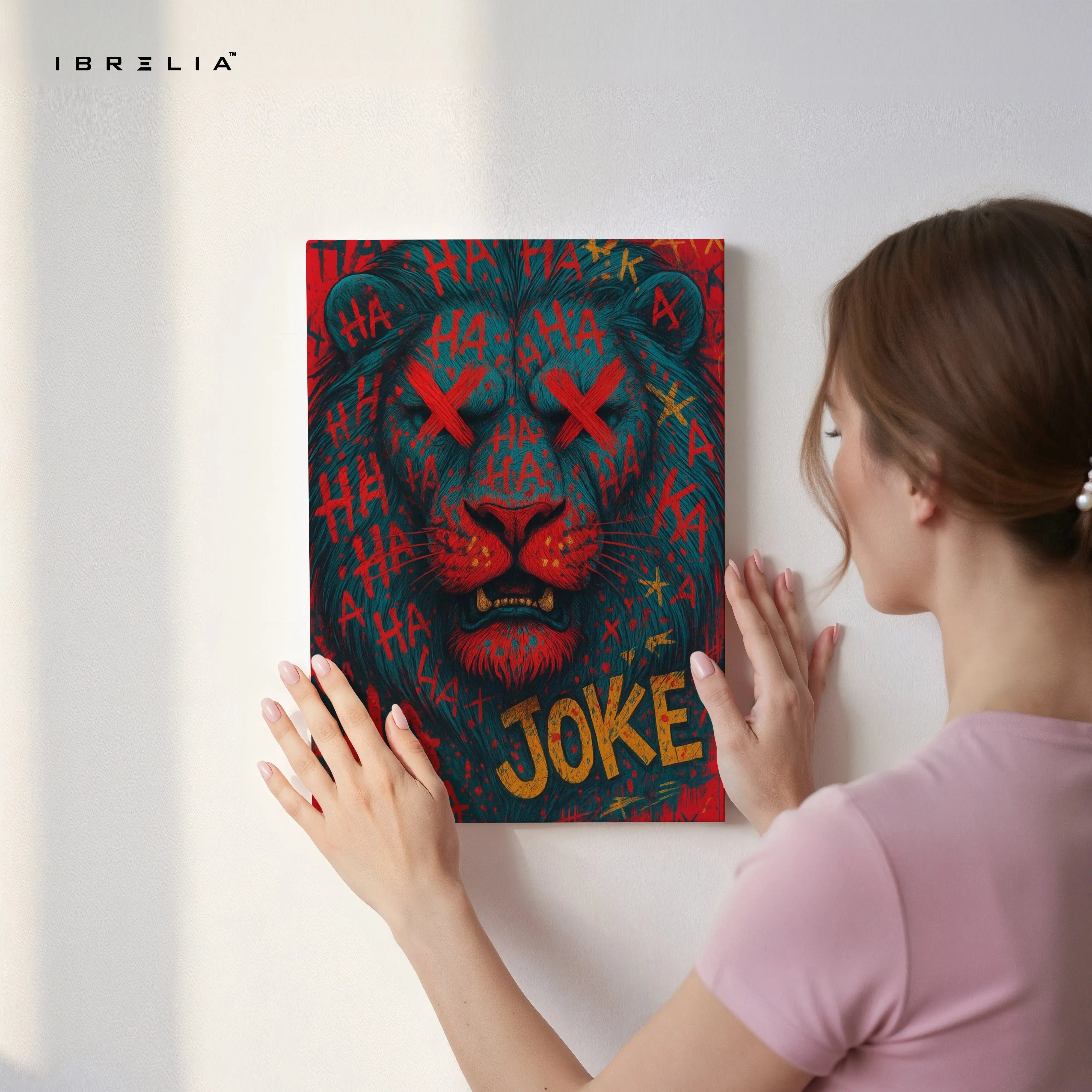 Joke Lion Graffiti Pop Art – 4K Ultra Wrap Frame Wall Art in Pakistan | IBRELIA™ IBRELIA