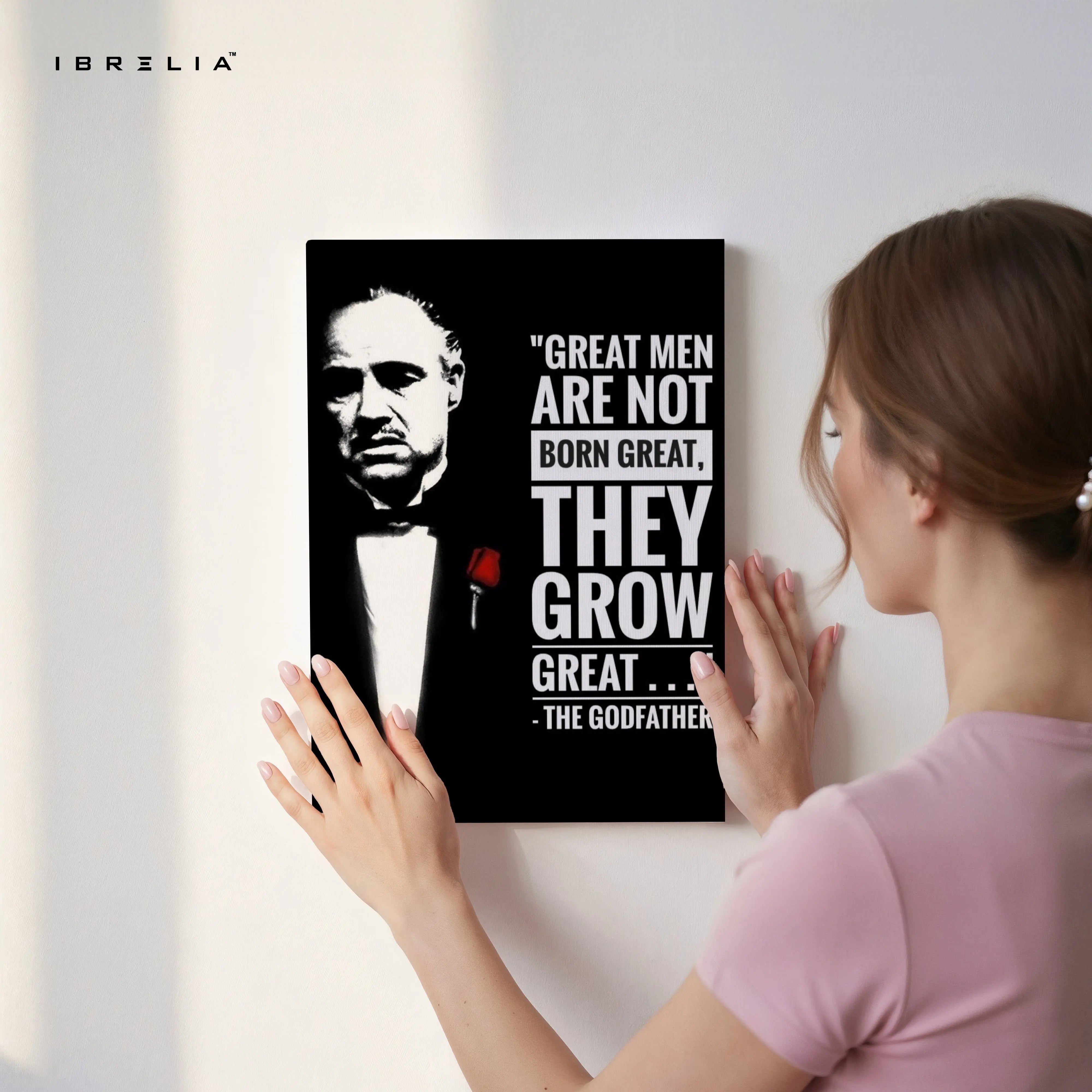 Great Men Grow Great – The Godfather Quote Art | 4K Ultra Wrap Frame Wall Art in Pakistan | IBRELIA™ IBRELIA