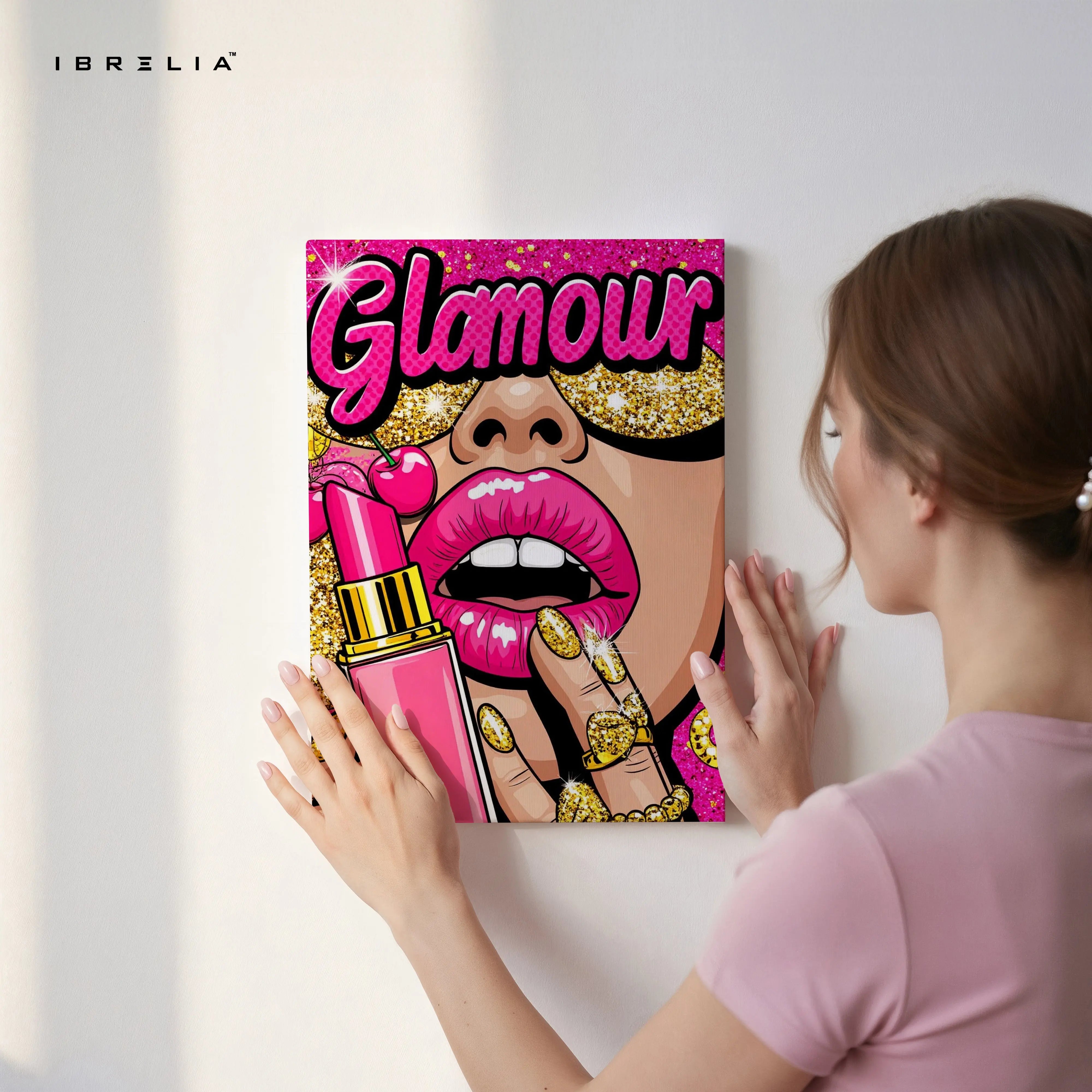 Glamour Pop Lips Art – 4K Ultra Wrap Frame Wall Art in Pakistan | IBRELIA™ IBRELIA