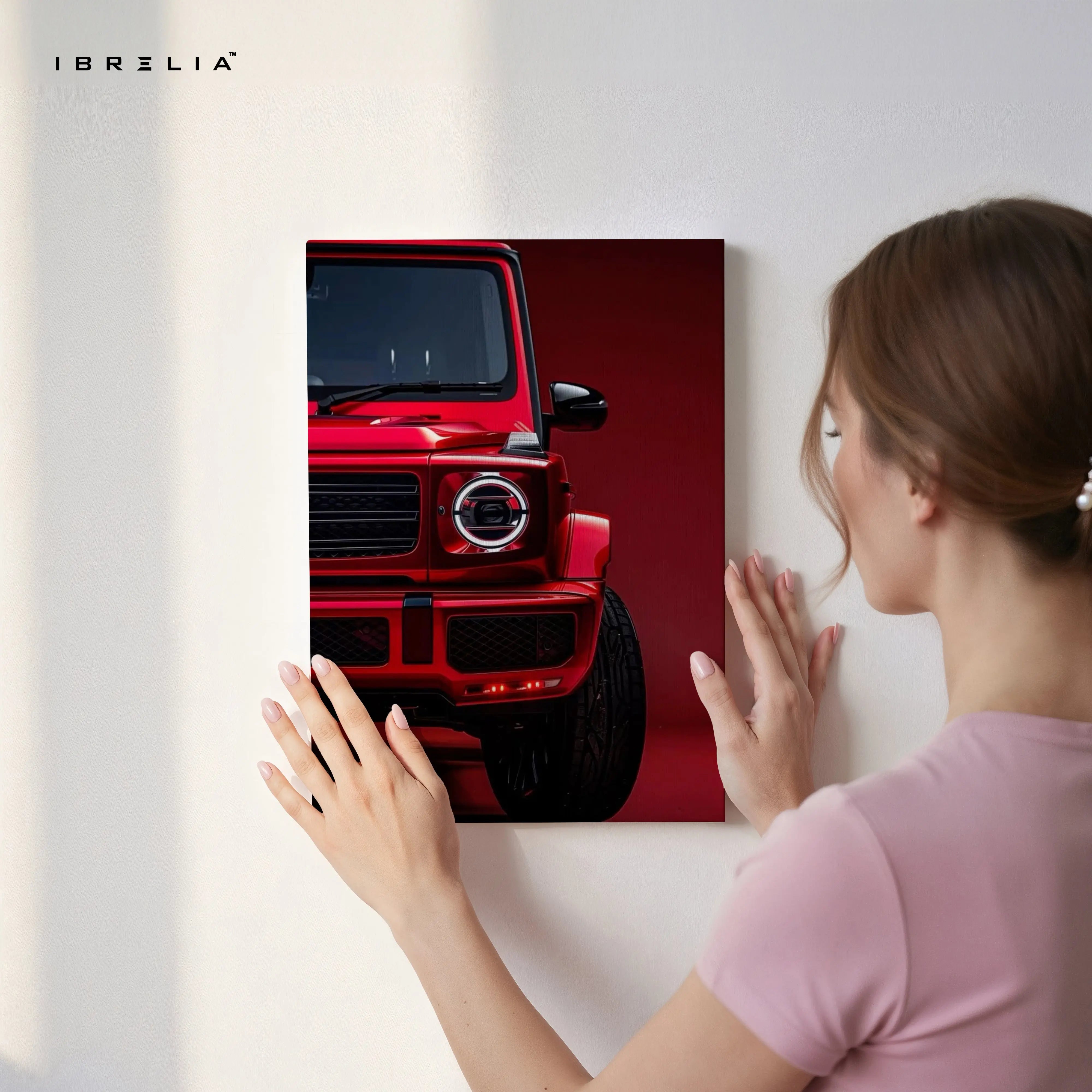 Red Beast Luxury SUV Art – 4K Ultra Wrap Frame Wall Art in Pakistan | IBRELIA™ IBRELIA