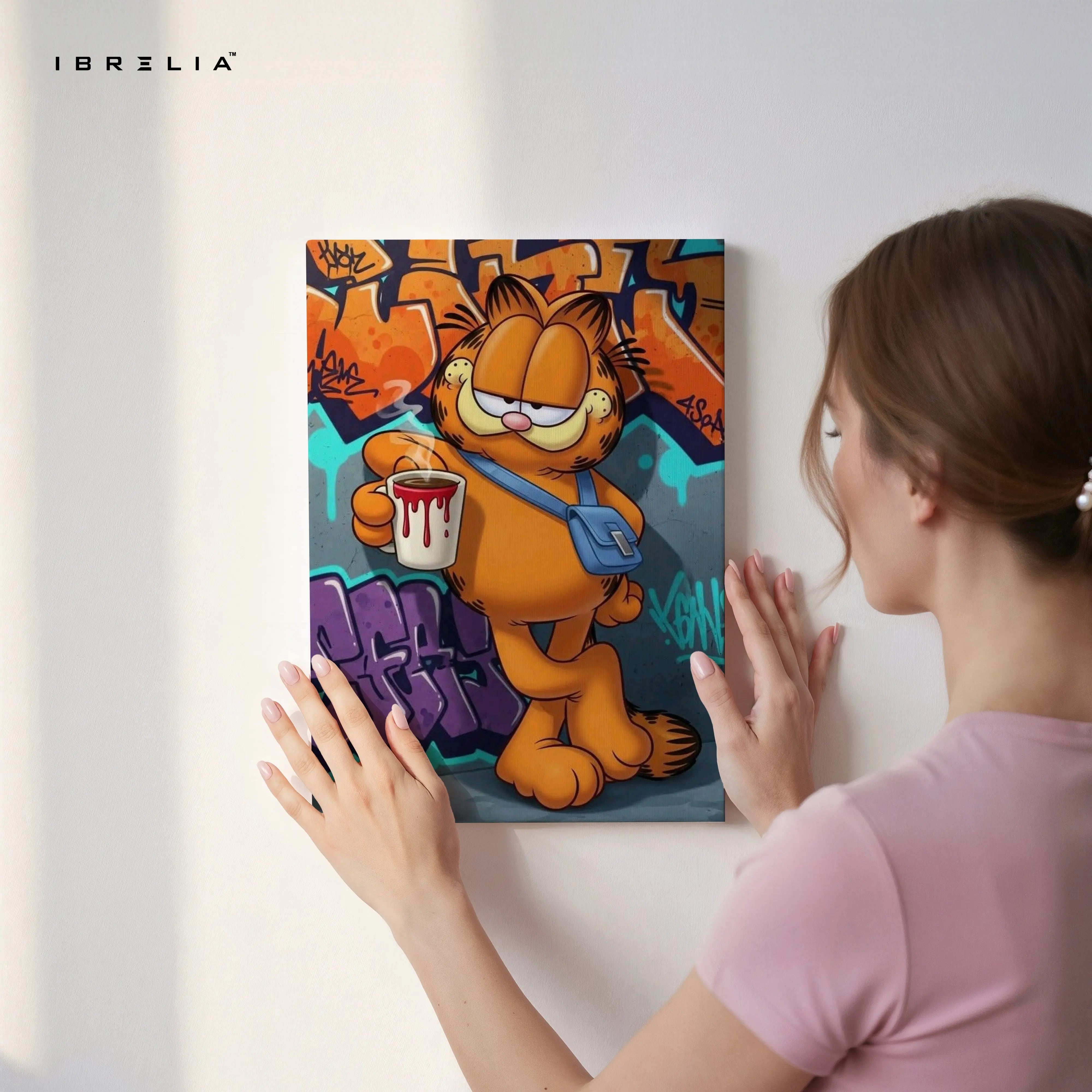 Urban Garfield Graffiti Art – 4K Ultra Wrap Frame Wall Art in Pakistan | IBRELIA™ IBRELIA