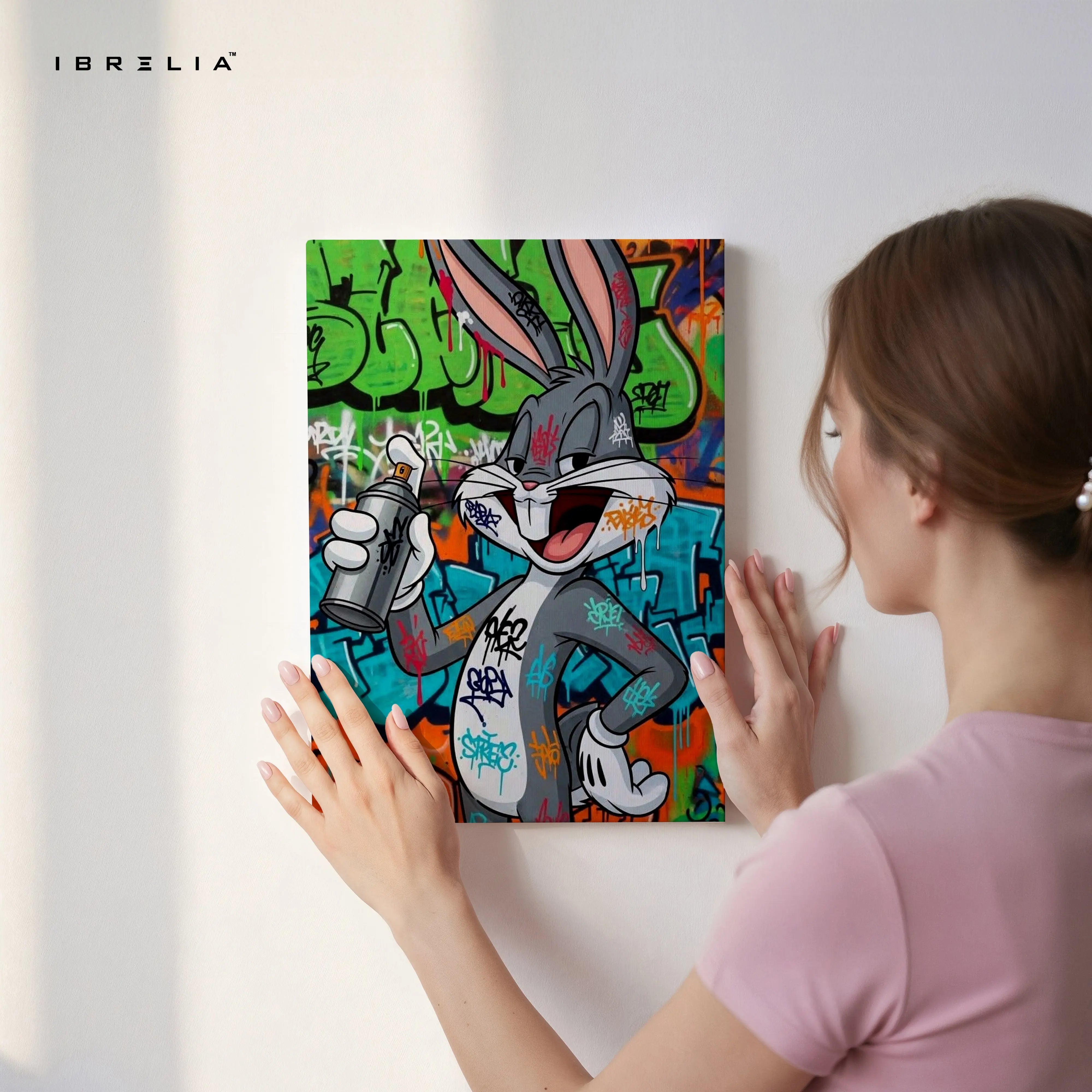 Bugs Bunny Graffiti Street Art – 4K Ultra Wrap Frame Wall Art in Pakistan | IBRELIA™ IBRELIA