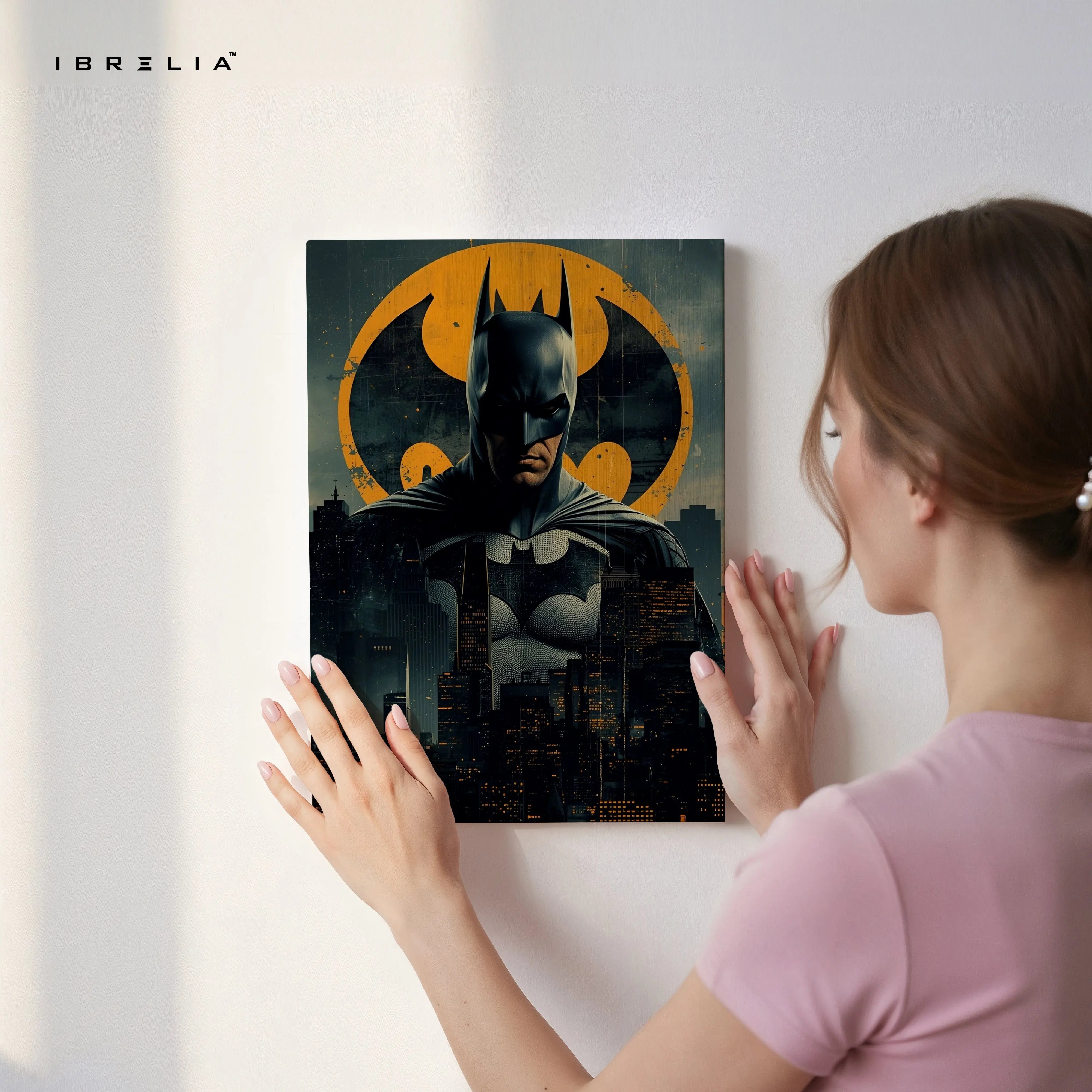 Dark Knight Vigilante – Gotham Noir Superhero Wall Art | 4K Ultra Wrap Frame Wall Art in Pakistan | IBRELIA™ IBRELIA
