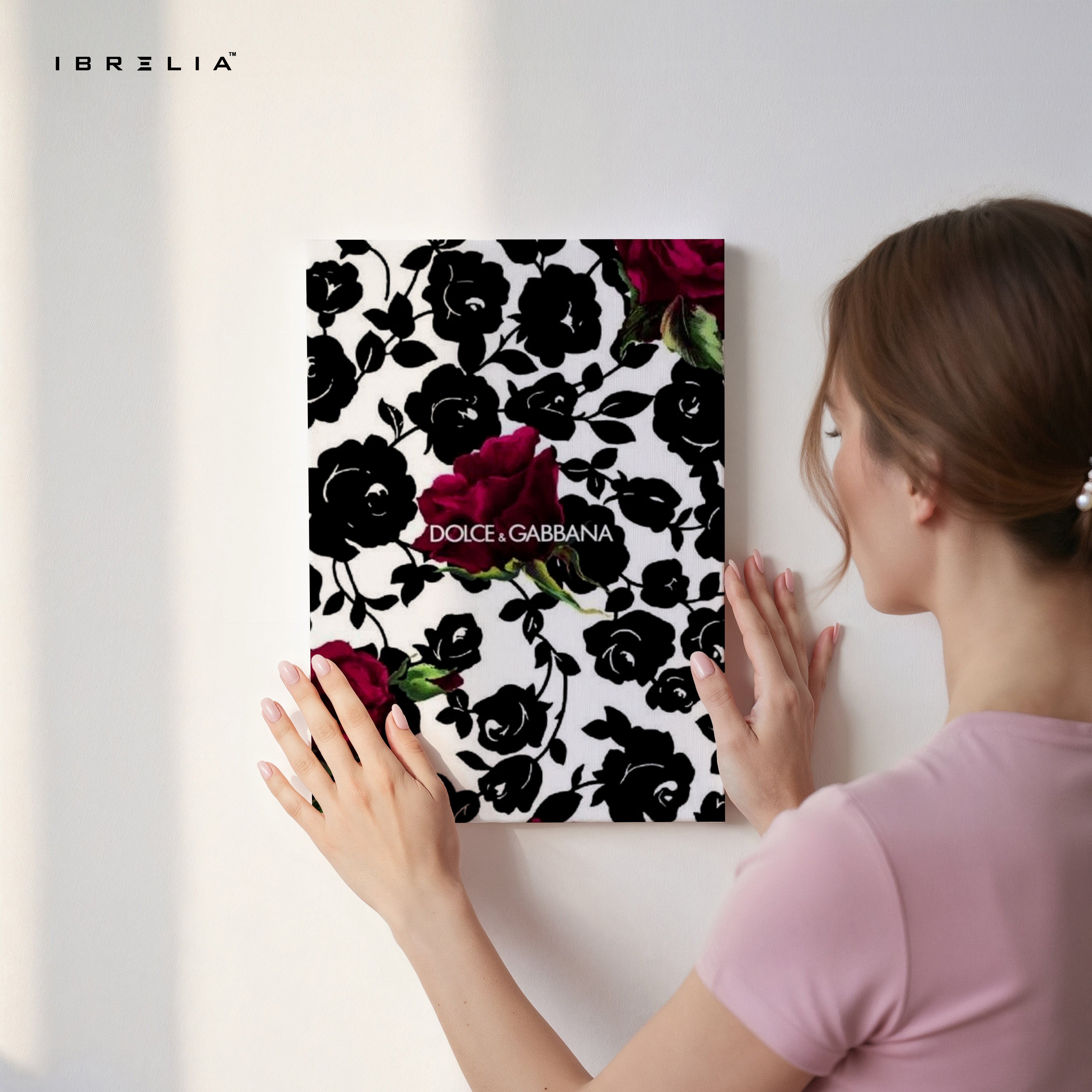 Luxury Rose Noir Pattern Art – Designer-Inspired Floral Wall Art | 4K Ultra Wrap Frame Wall Art in Pakistan | IBRELIA™