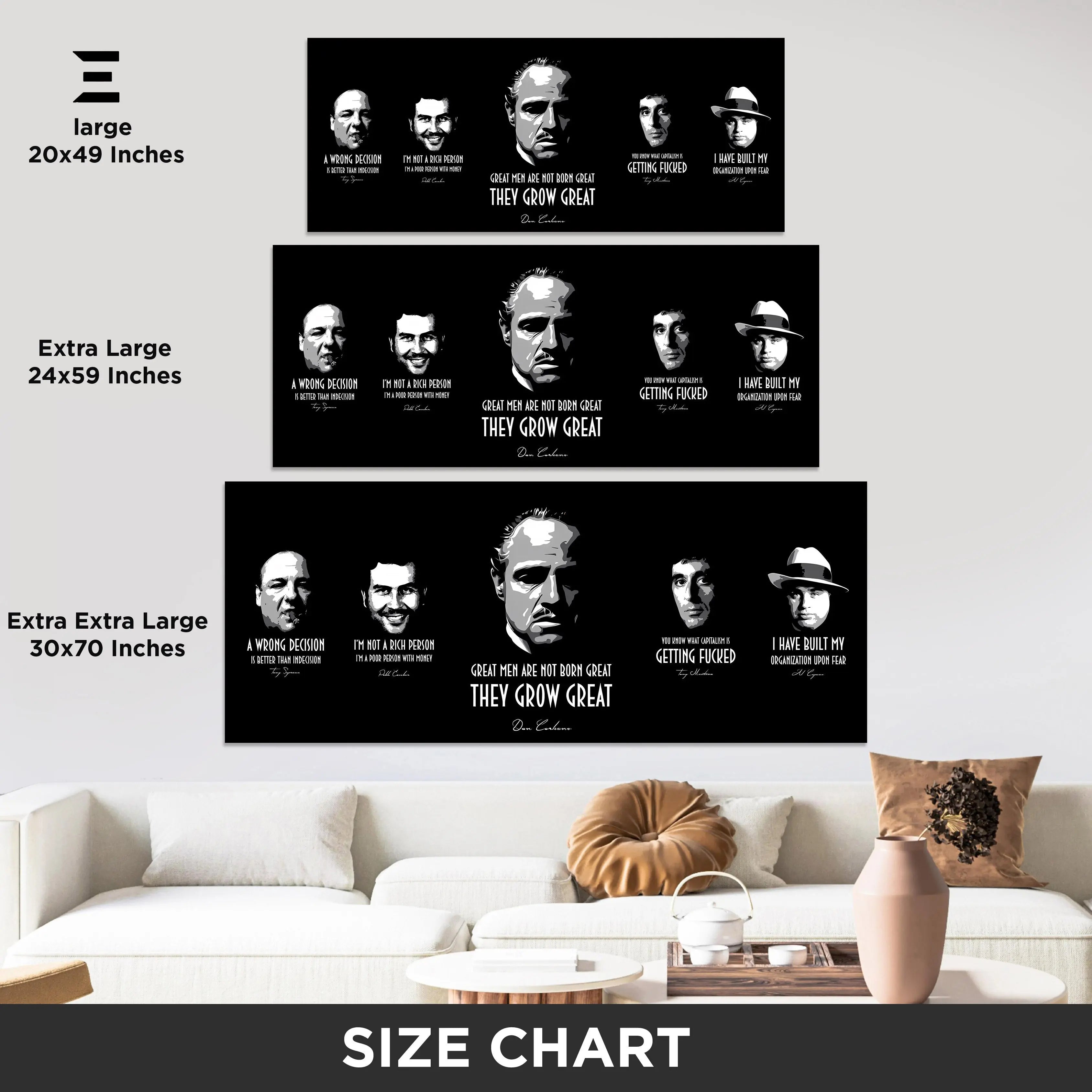 Ultra Wide Wall Art – The Godfather Mafia Legends | IBRELIA™ IBRELIA