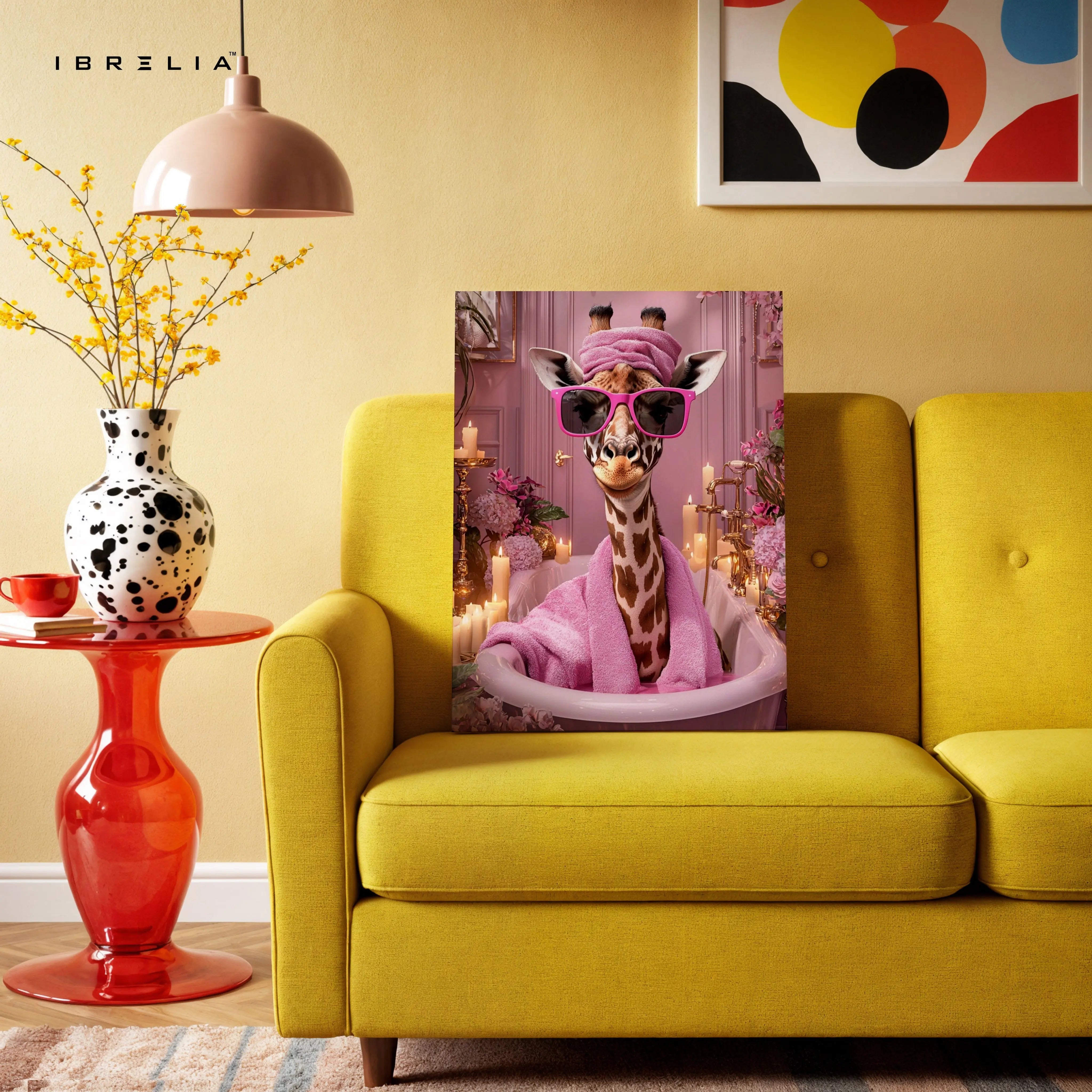 Self-Care Giraffe Art – 4K Ultra Wrap Frame Wall Art in Pakistan | IBRELIA™ IBRELIA