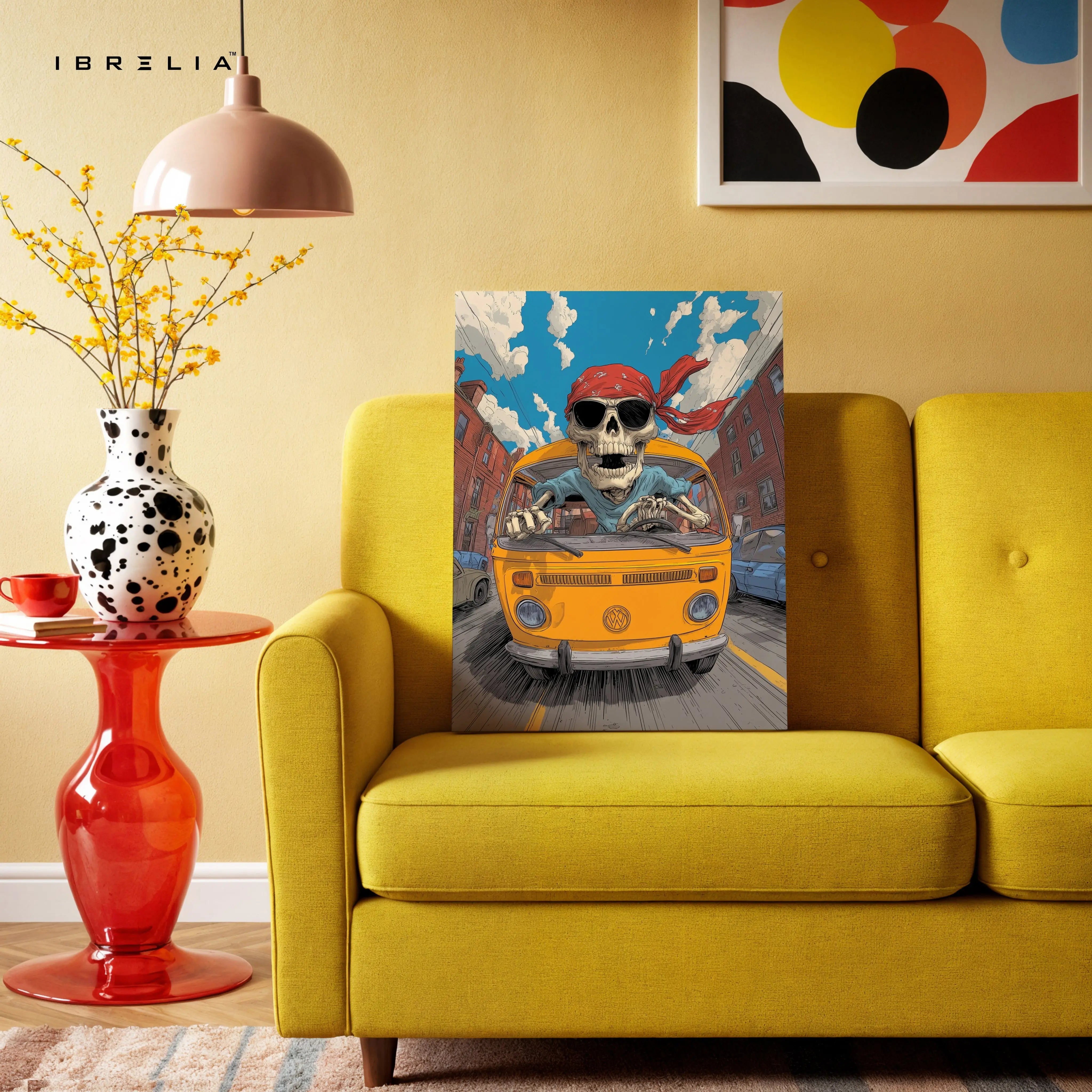 Skeleton Driver Van Art – 4K Ultra Wrap Frame Wall Art in Pakistan | IBRELIA™ IBRELIA