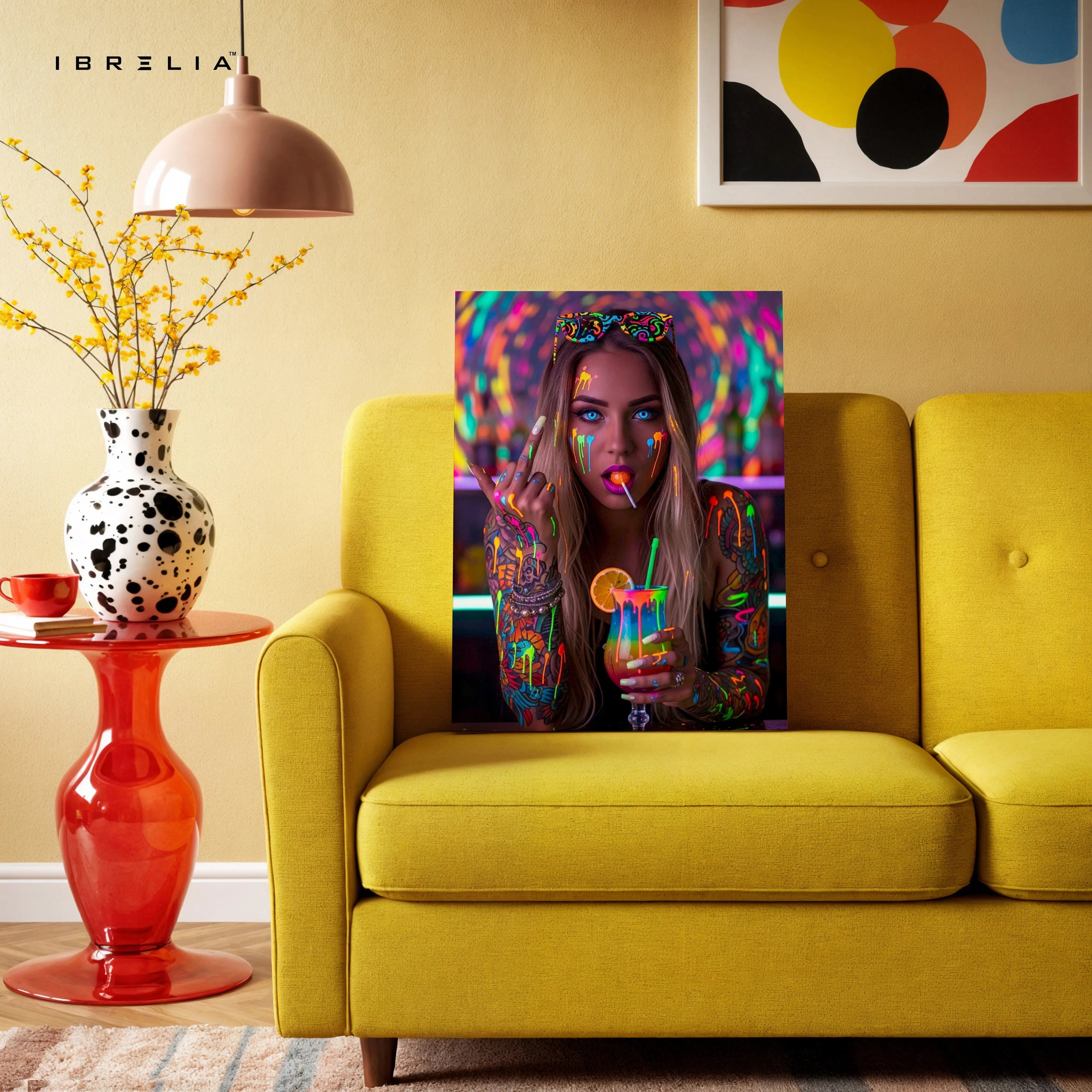 Neon Rebel Street Girl Art – 4K Ultra Wrap Frame Wall Art in Pakistan | IBRELIA™ IBRELIA
