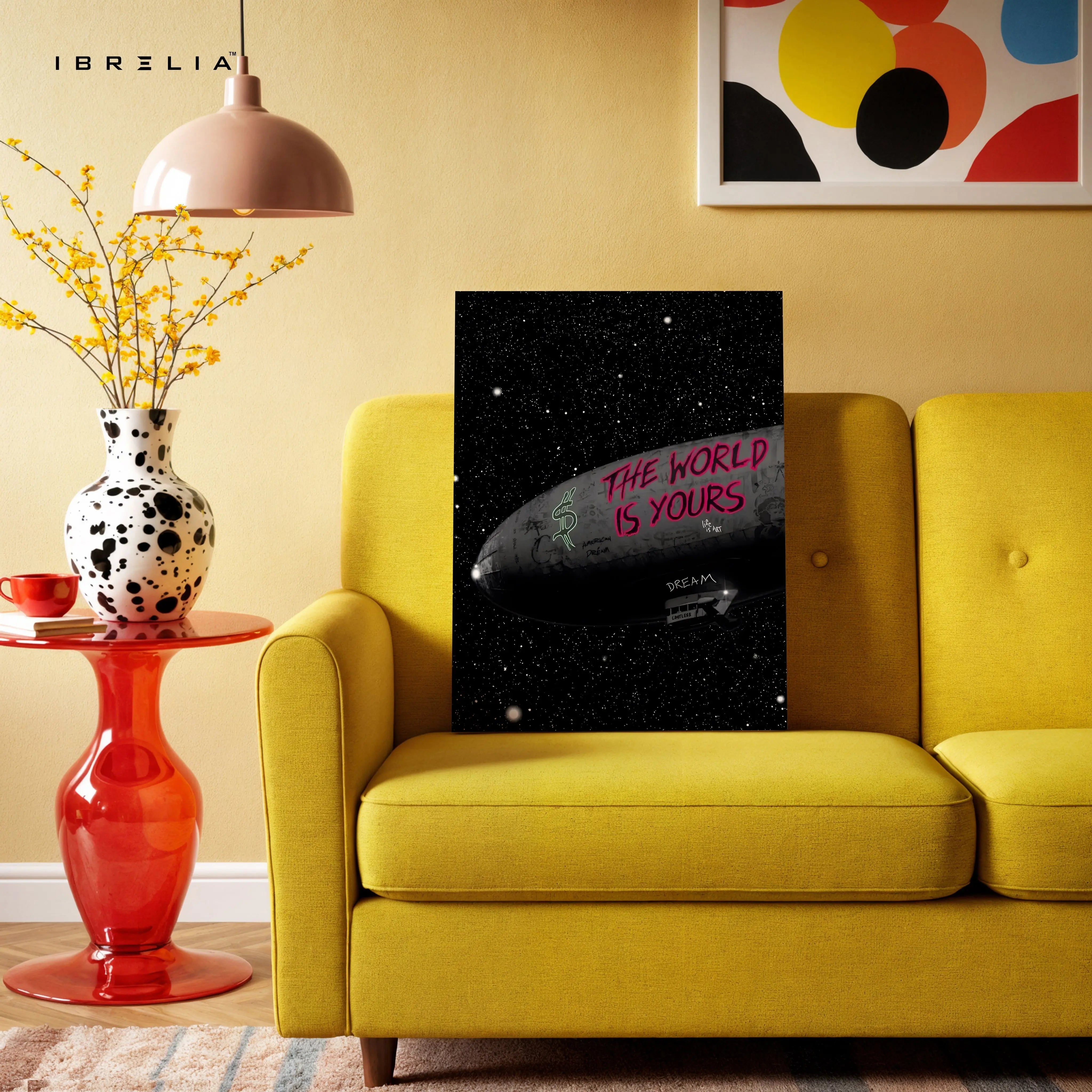 The World Is Yours – Cosmic Graffiti Motivation Art | 4K Ultra Wrap Frame Wall Art in Pakistan | IBRELIA™ IBRELIA