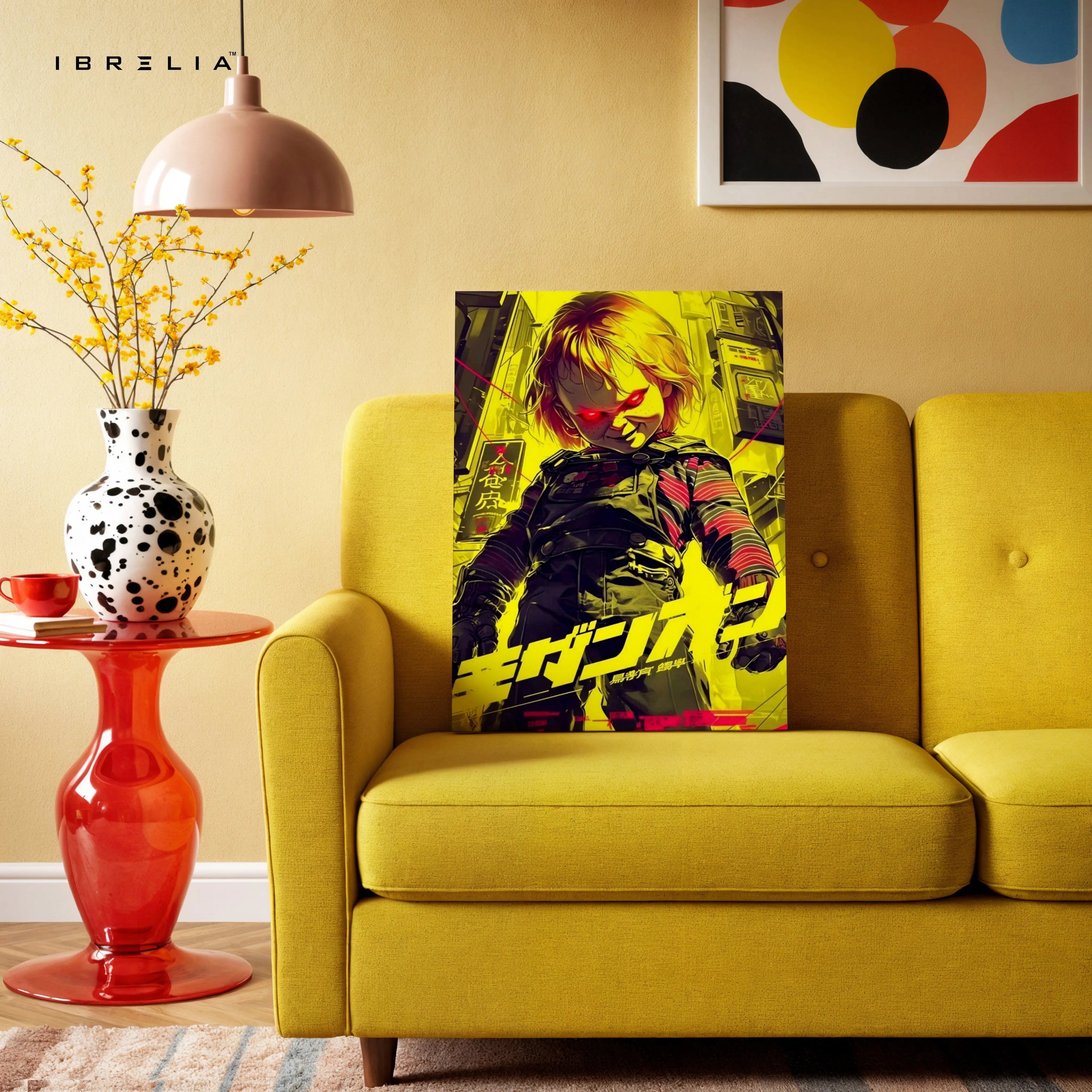 Cyberpunk Chucky Art – Neon Horror 4K Ultra Wrap Frame Wall Art in Pakistan | IBRELIA™ IBRELIA