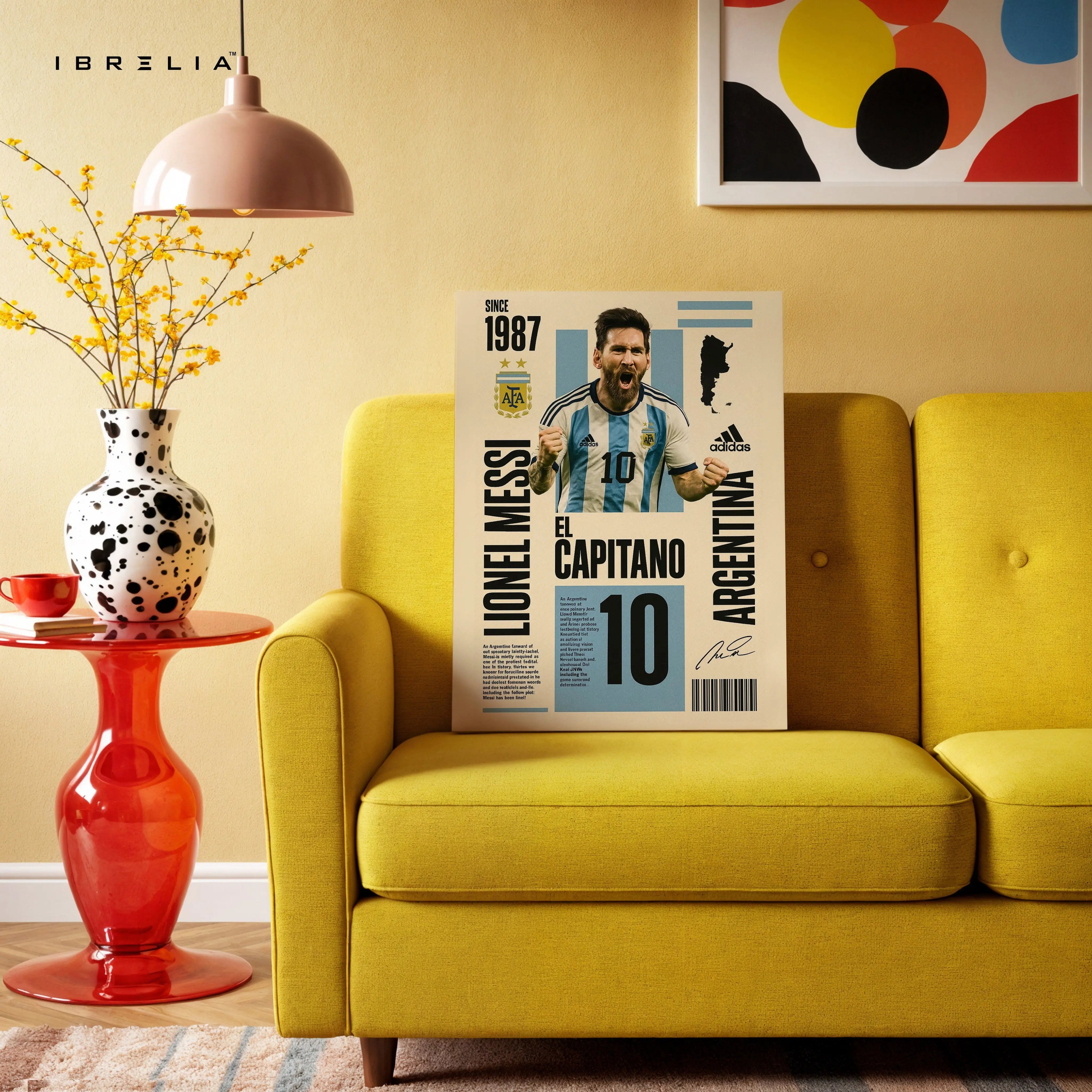 Lionel Messi “El Capitano” Argentina No.10 Poster Art – 4K Ultra Wrap Frame Wall Art in Pakistan | IBRELIA™ IBRELIA