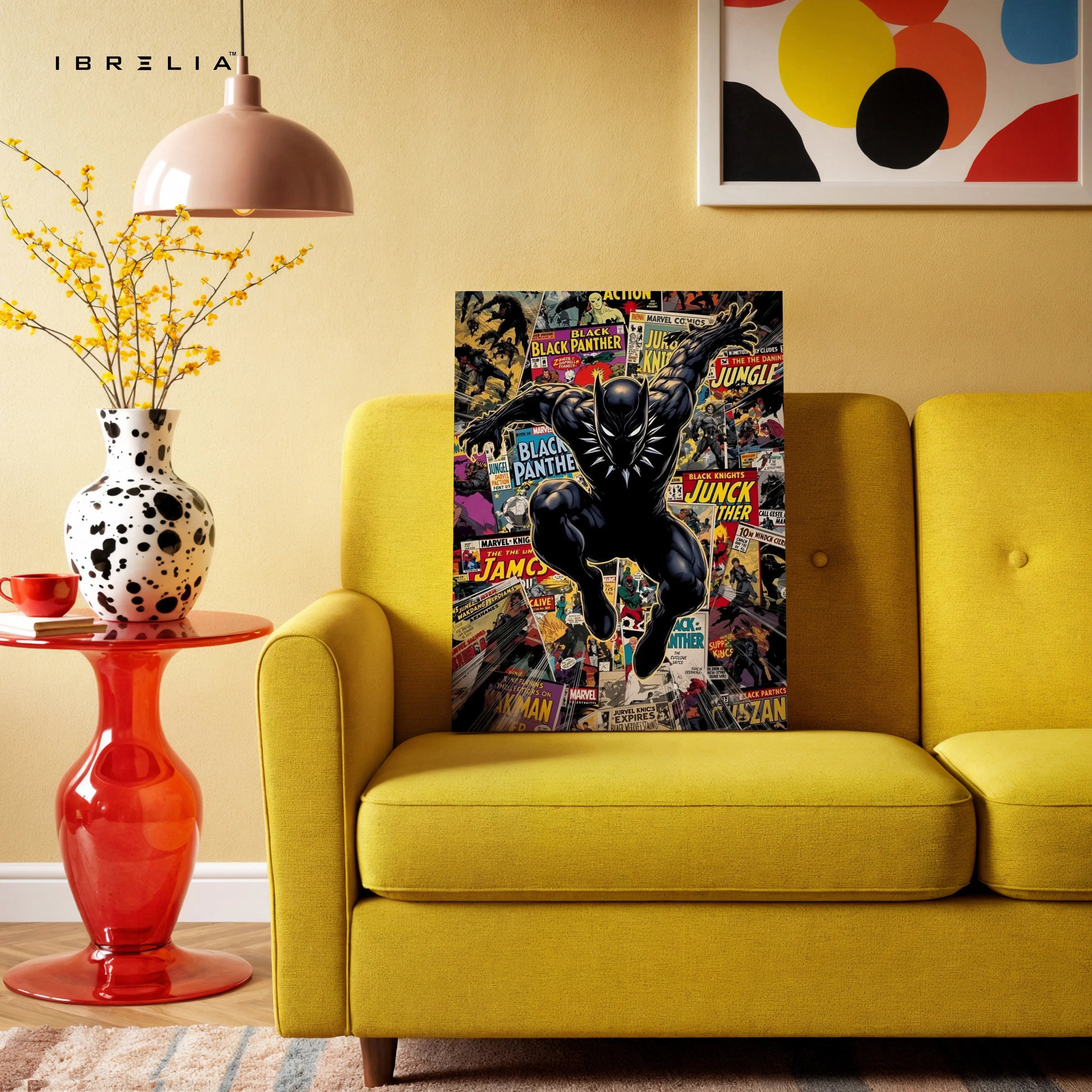 Black Panther Comic Collage Art – 4K Ultra Wrap Frame Wall Art in Pakistan | IBRELIA™ IBRELIA