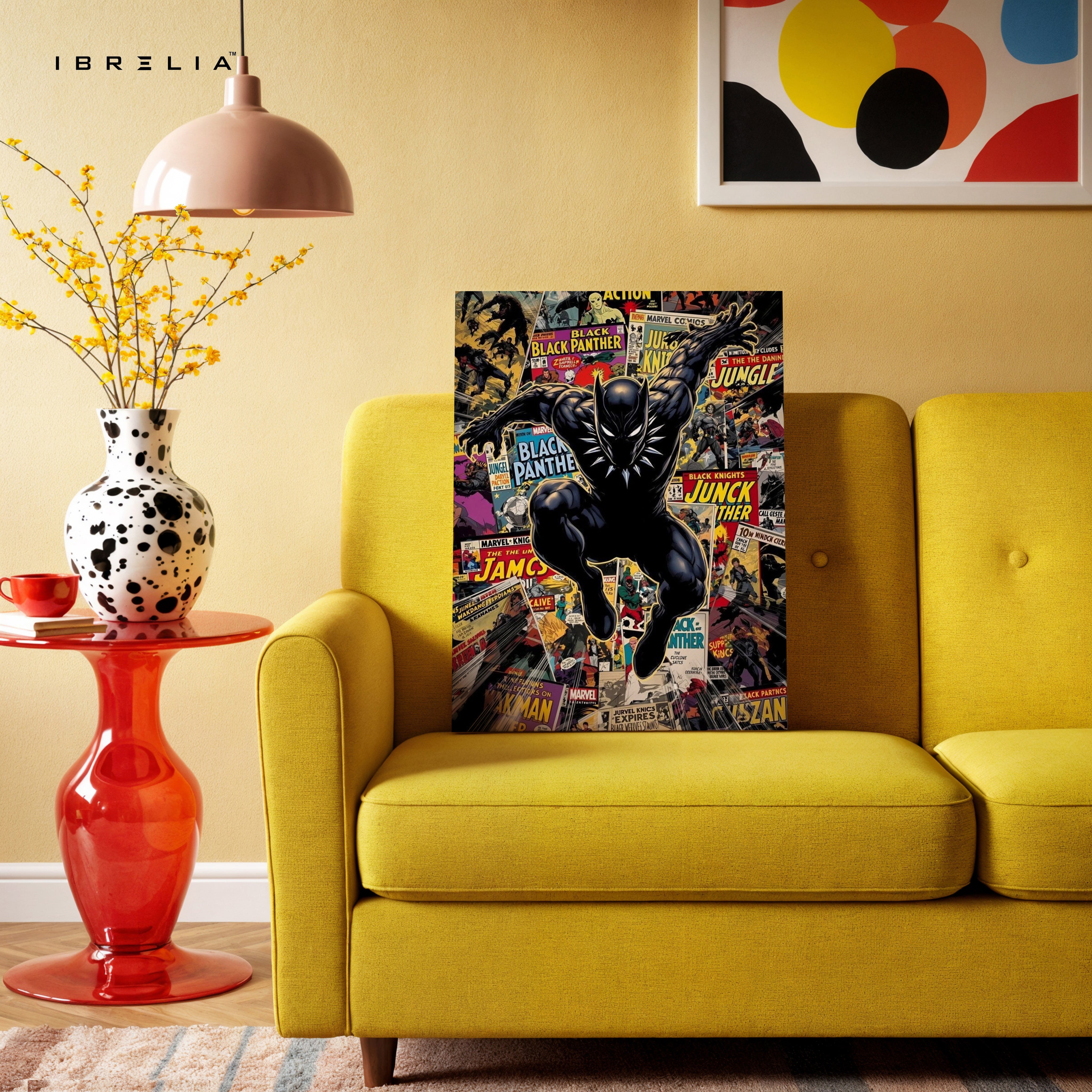 Black Panther Comic Collage Art – 4K Ultra Wrap Frame Wall Art in Pakistan | IBRELIA™