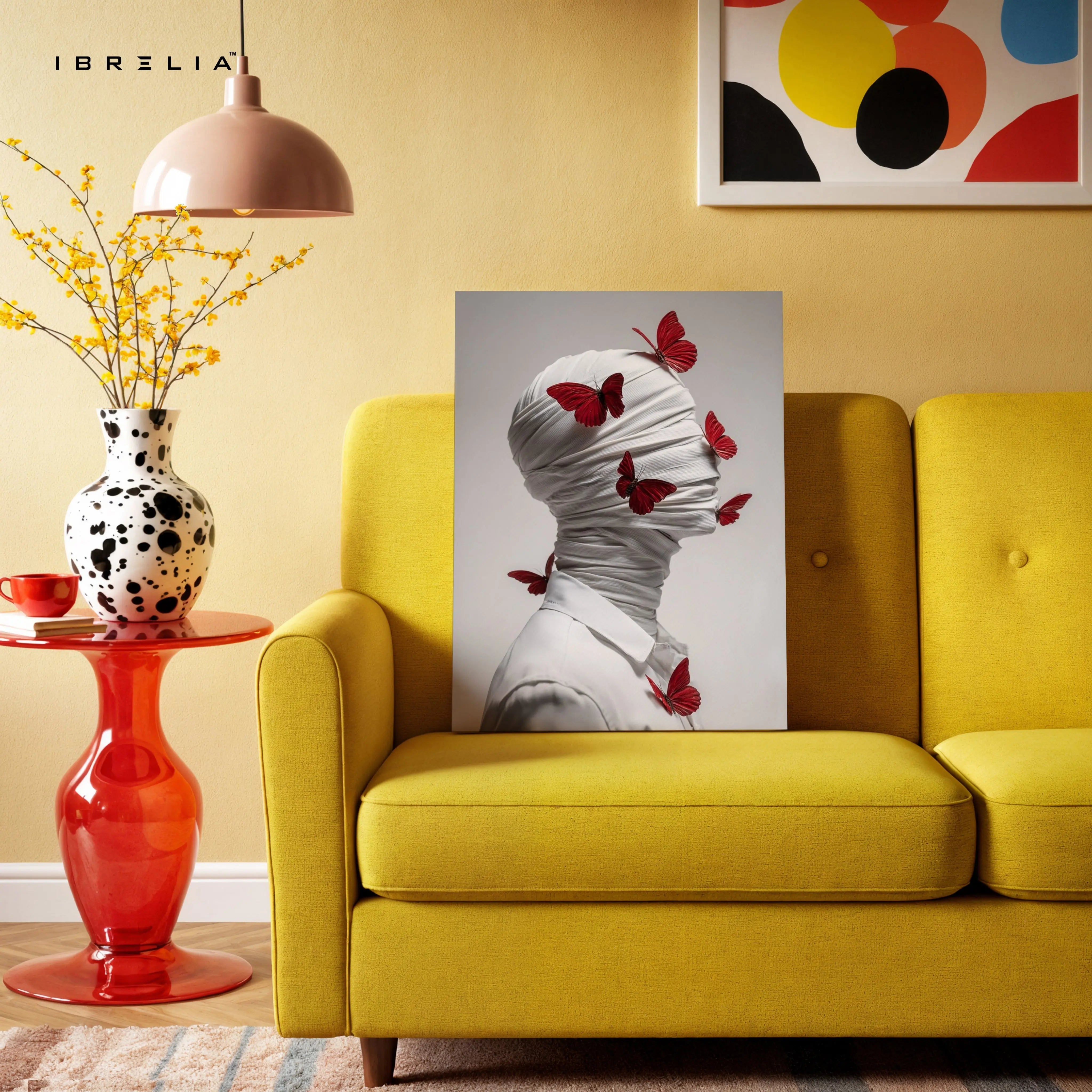 Crimson Butterflies Silence Art – 4K Ultra Wrap Frame Wall Art in Pakistan | IBRELIA™ IBRELIA